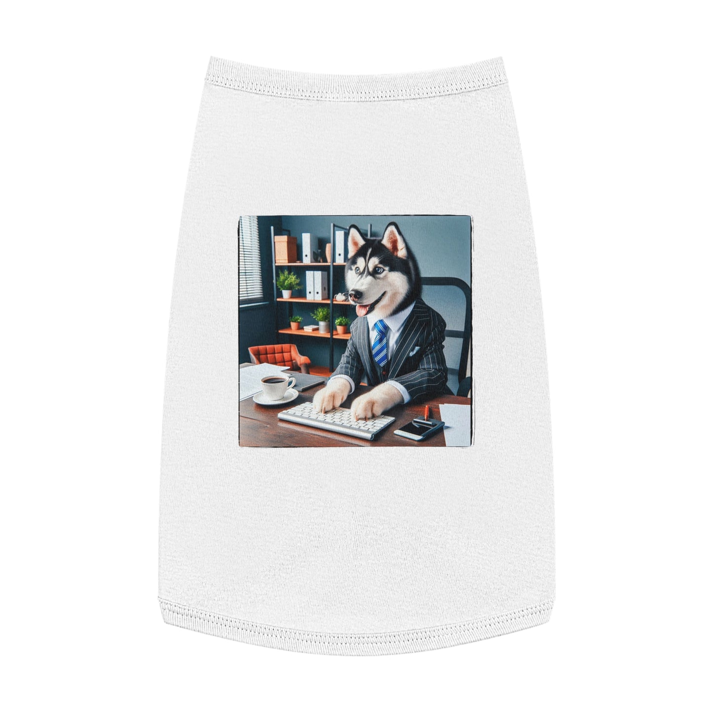 Pet Tank Top Husky Pets Printify L White