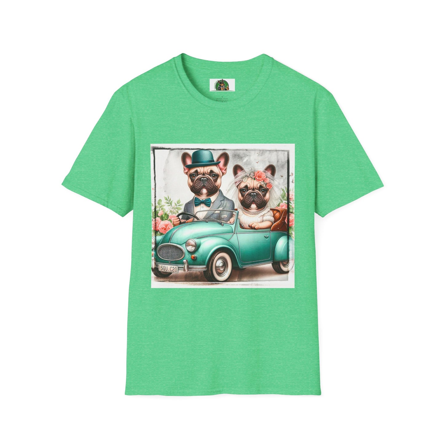 Wacky French Bulldog T-Shirt Printify S Heather Irish Green