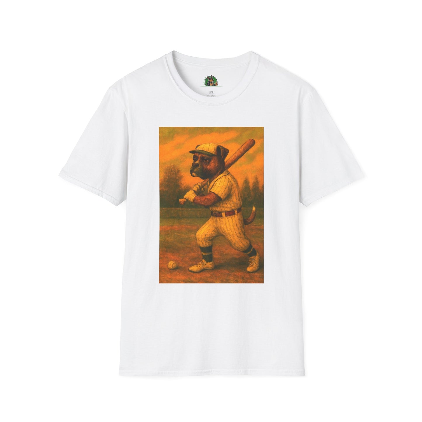 Boxer Puppy Dogs Unisex T-Shirt - Baseball Sports Theme T-Shirt Printify White XS