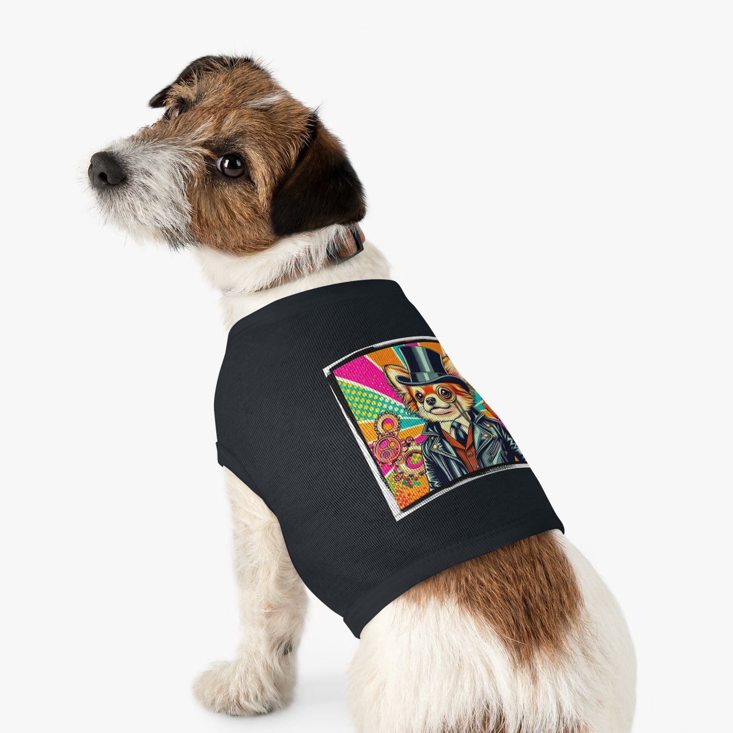 Pet Tank Top Chihuahua colorful gears t shirt Pets Printify