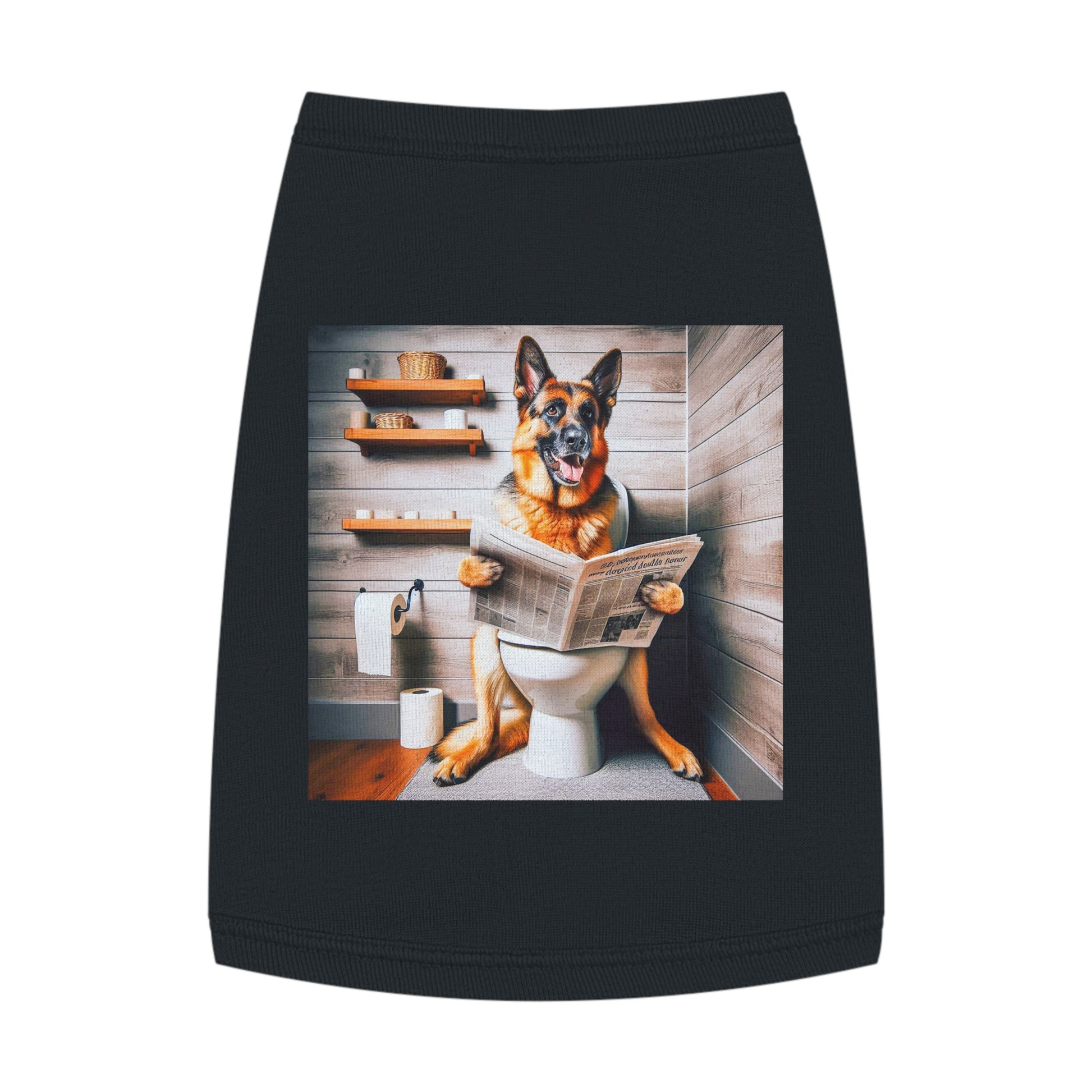 German Shepherd bathroom shirt Pets Printify M Black