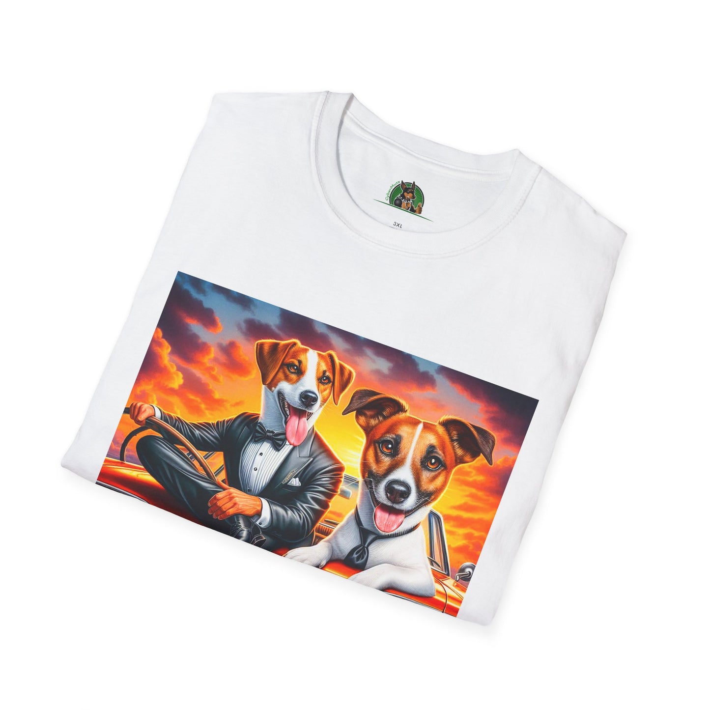 Wacky Jack Russell Cool Driver T-Shirt Printify