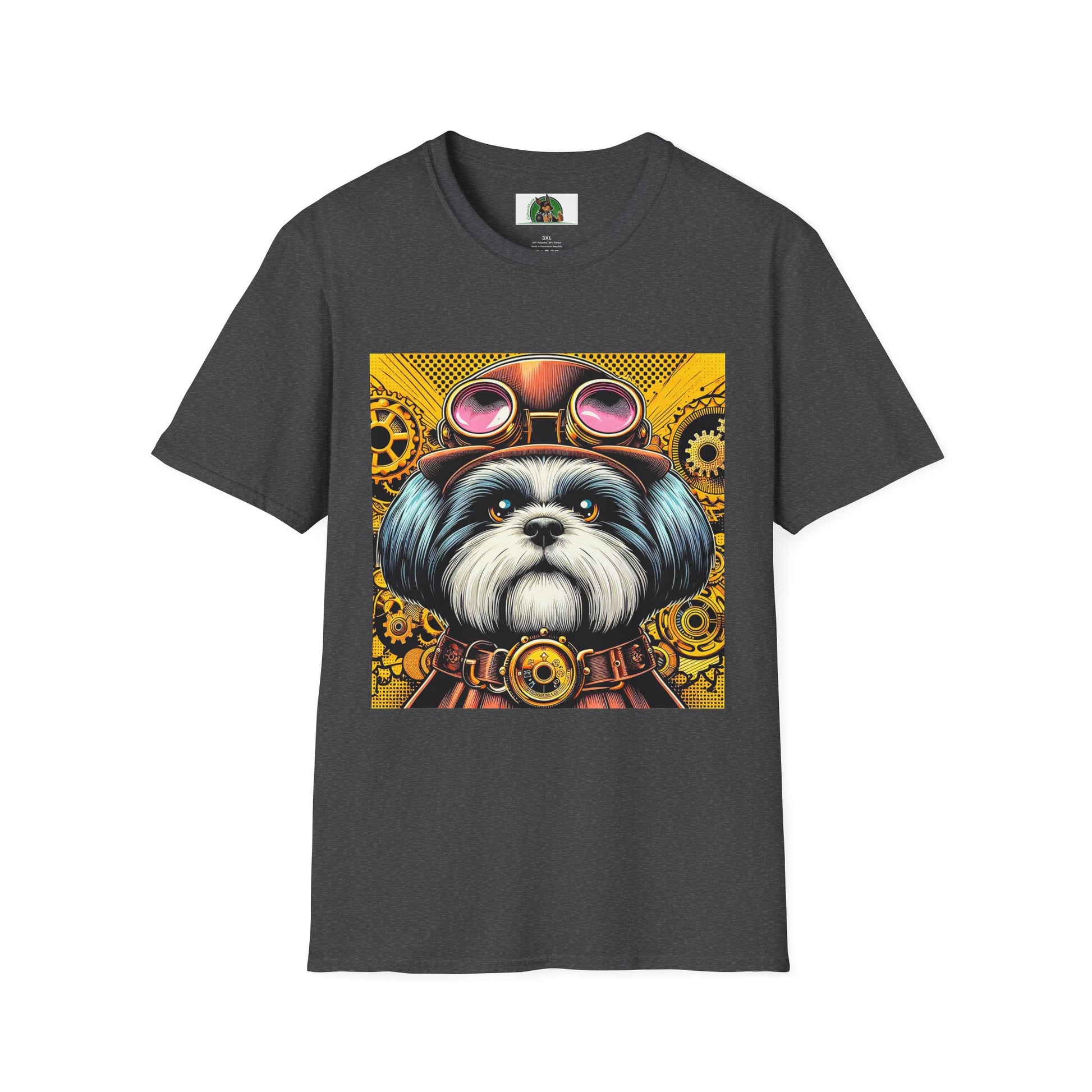 Shih Tzu steam punk T-Shirt Printify XS Dark Heather