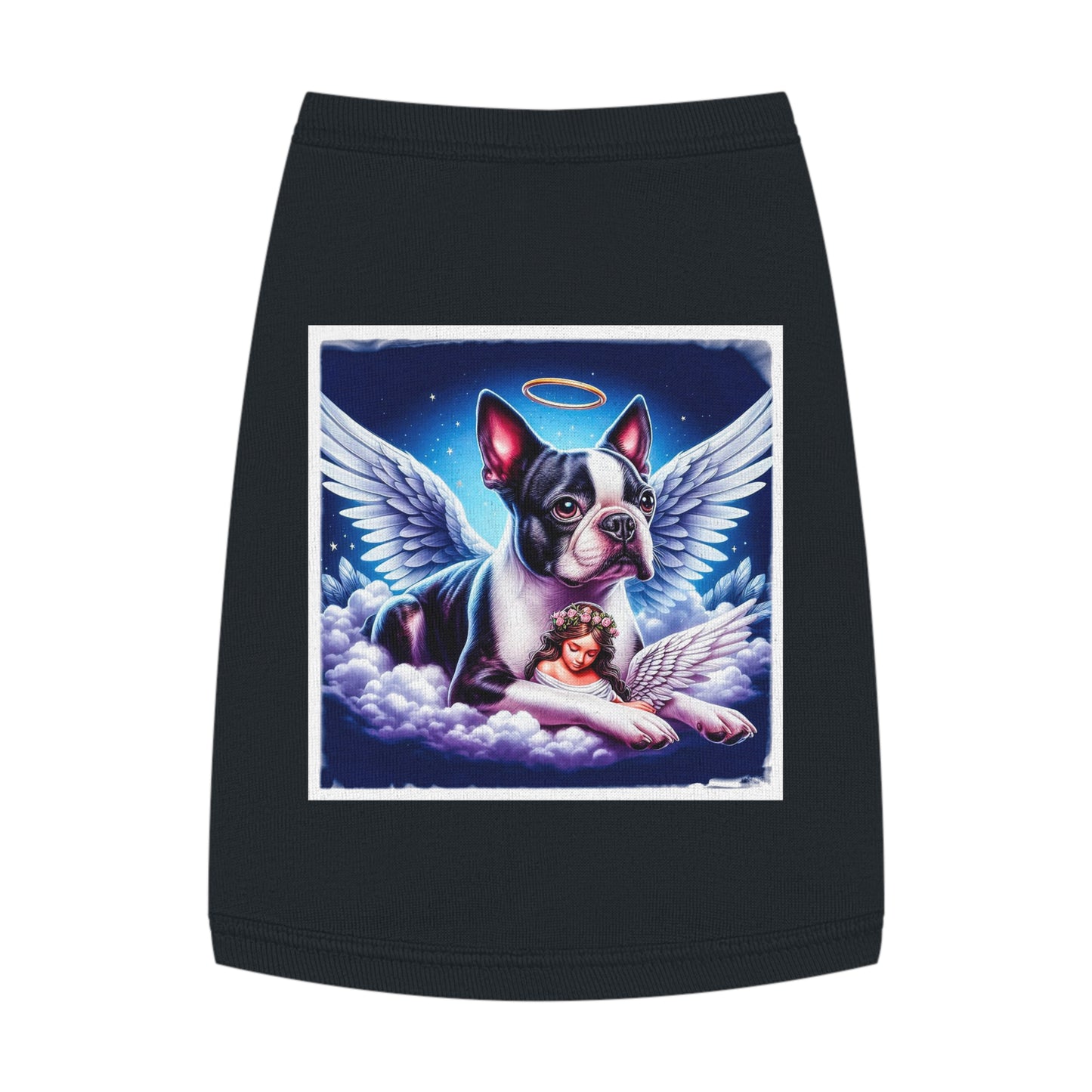 Pet Tank Top Boston Terrier Angel Dog Pets Printify M Black 