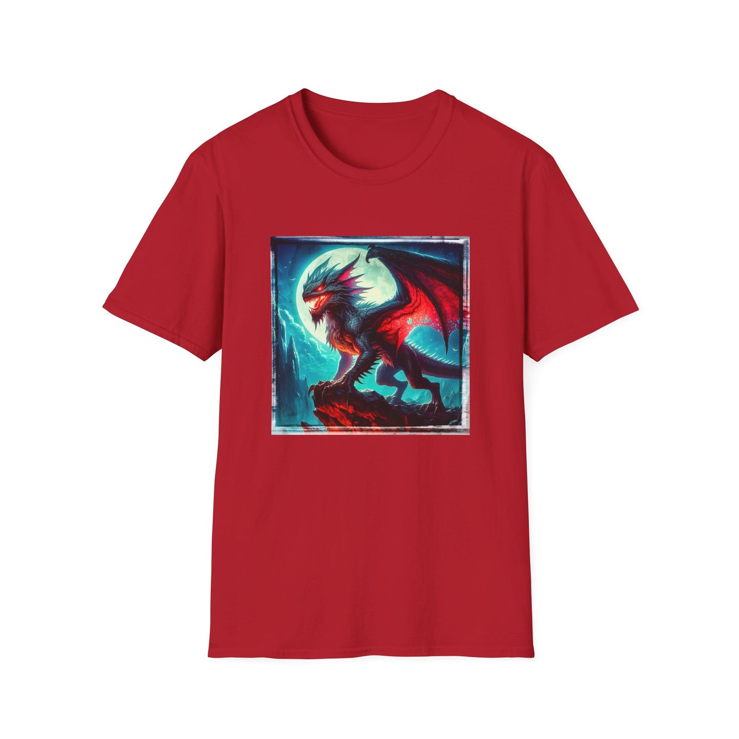 Chupacabra dragon t shirt T-Shirt Printify S Cherry Red