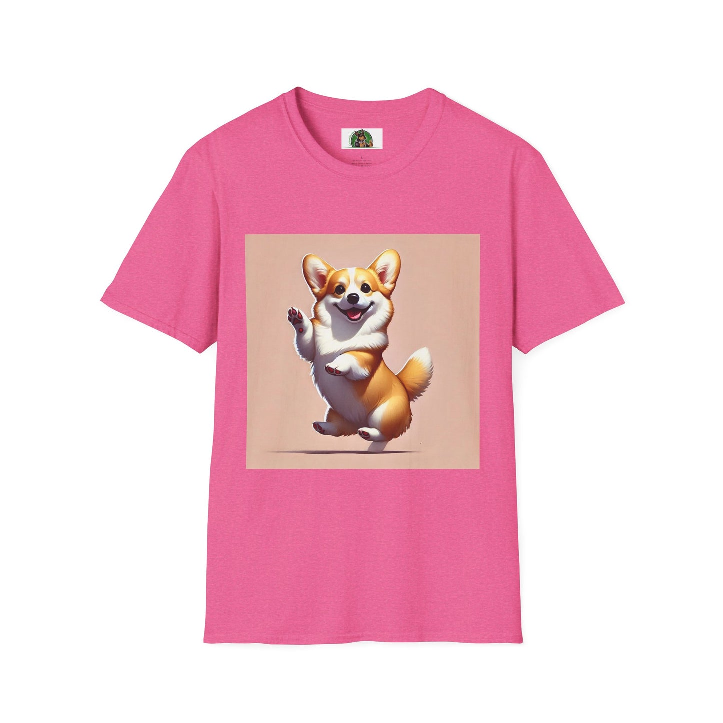 Dancing Pembroke Welsh Corgi T-Shirt T-Shirt Printify S Heather Heliconia
