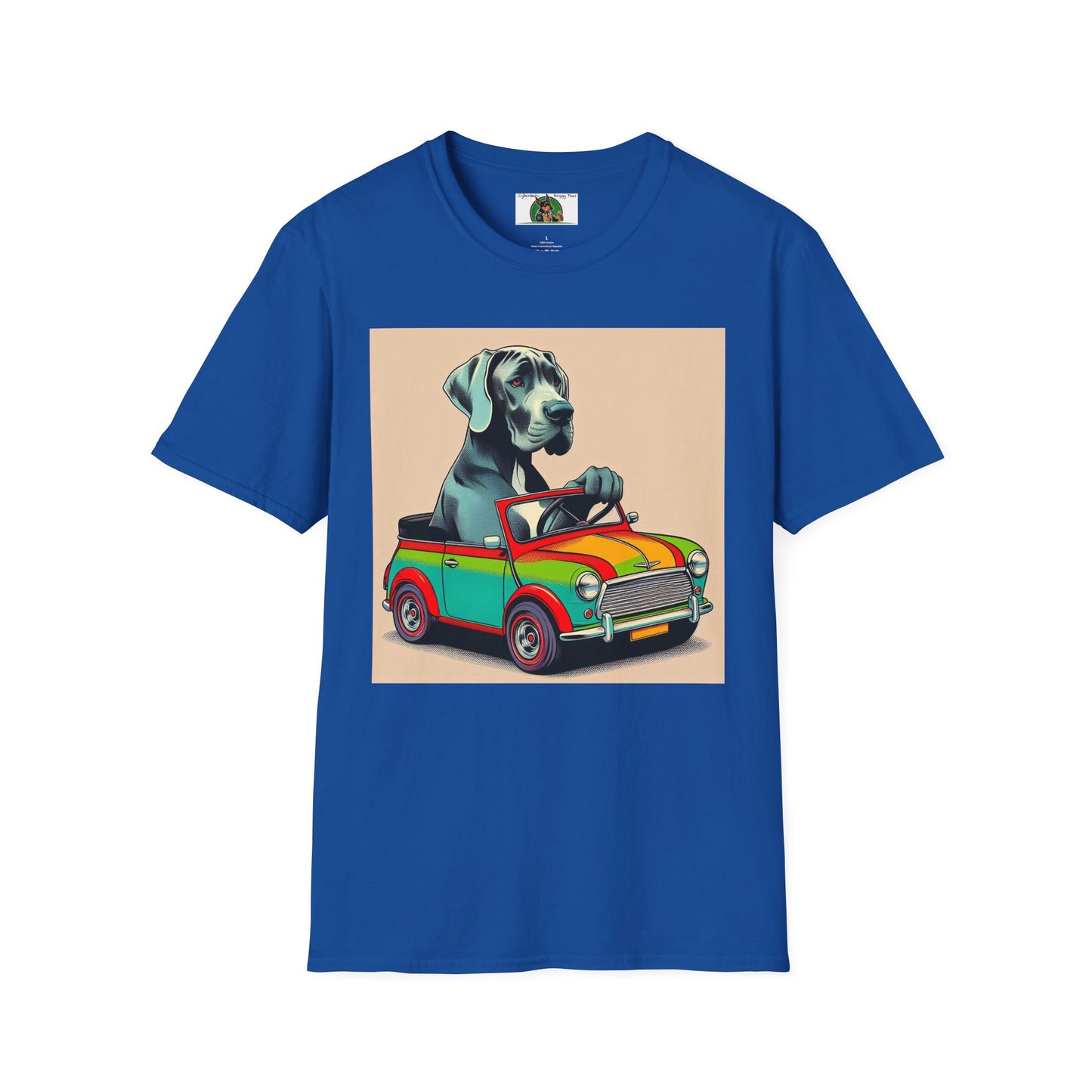 Labrador in a Wacky Little Car T-Shirt Printify Royal S 