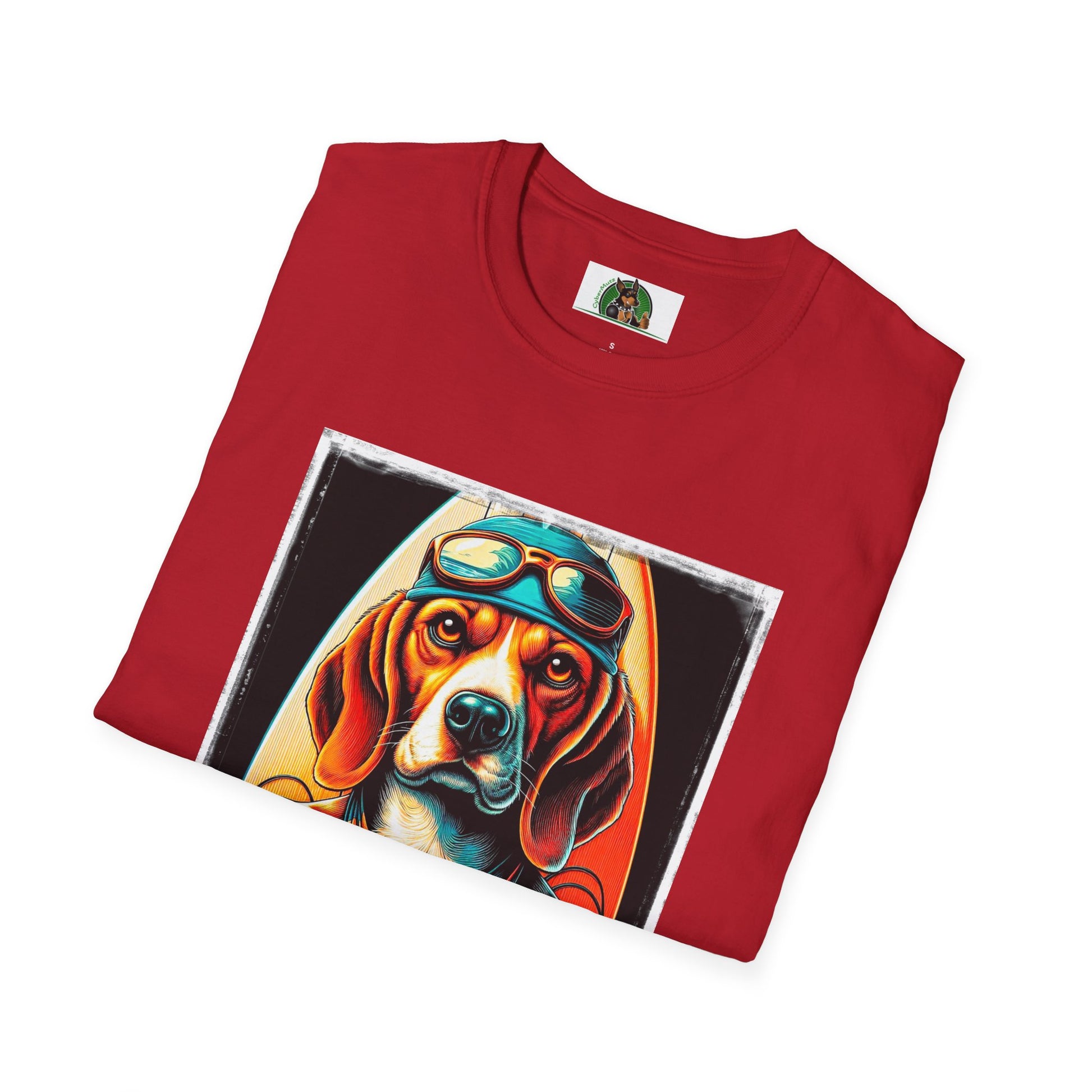 Beagle Muscle Surfer Dog T-Shirt Printify   