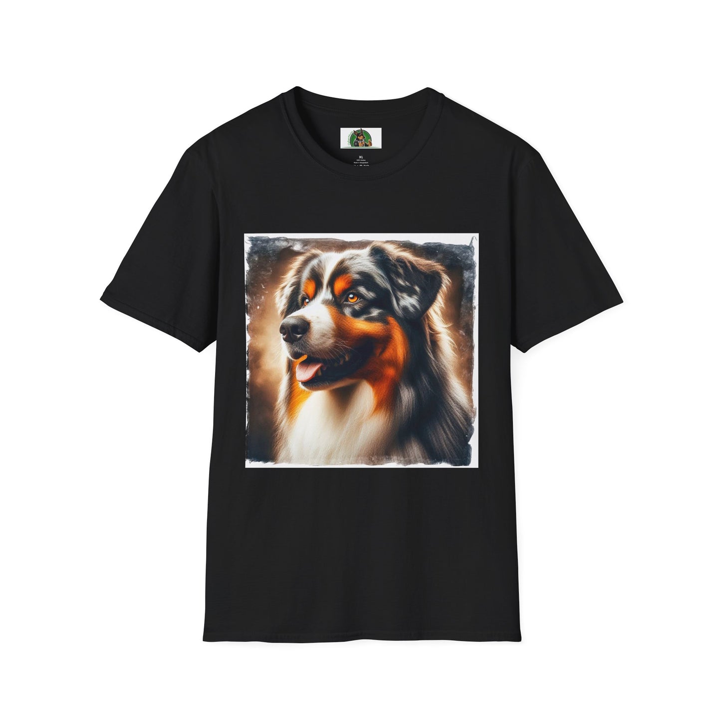 Australian Shepherd Profile Pic T-Shirt Printify XS Black
