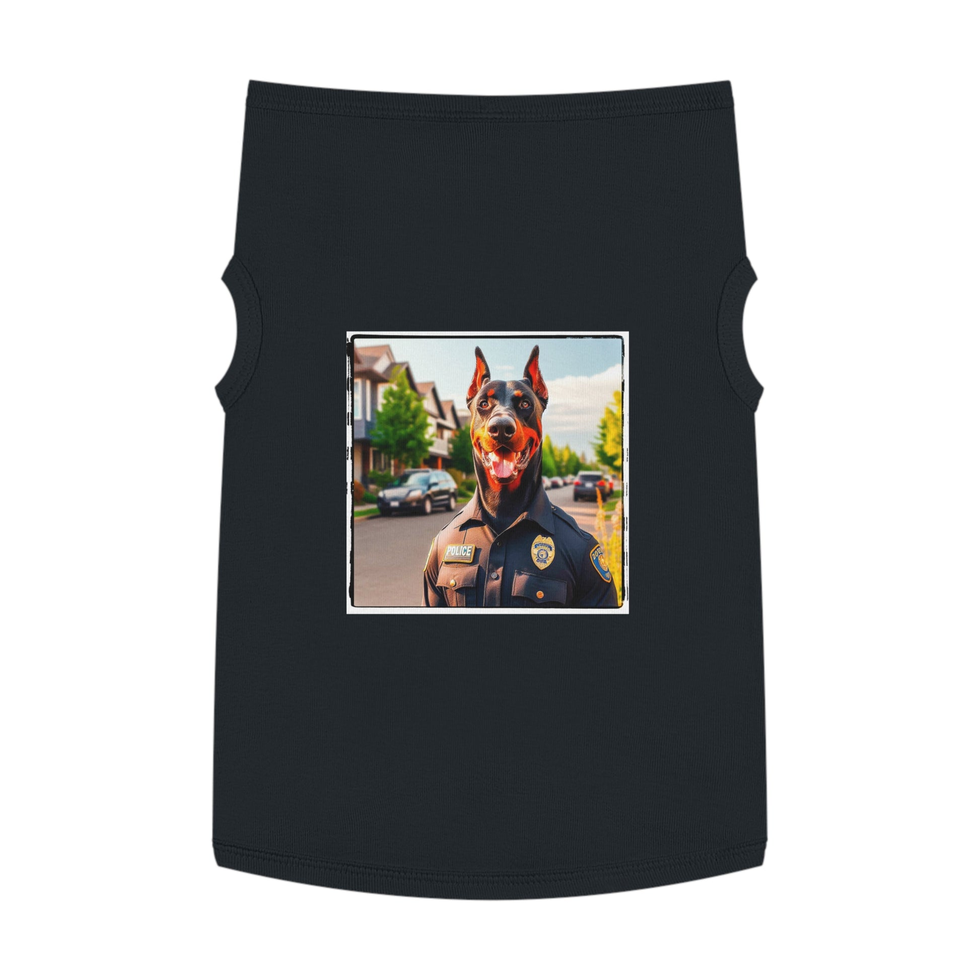 Pet Tank Top Doberman neighborhood police watch t shirt Pets Printify