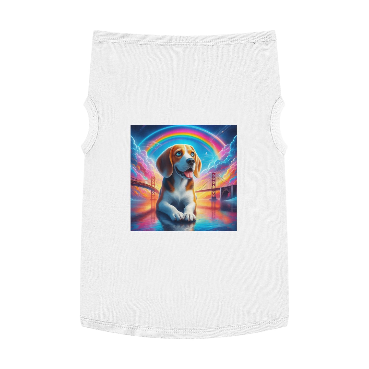 Pet Tank Top Beagle Angel Rainbow Bridge Pets Printify   