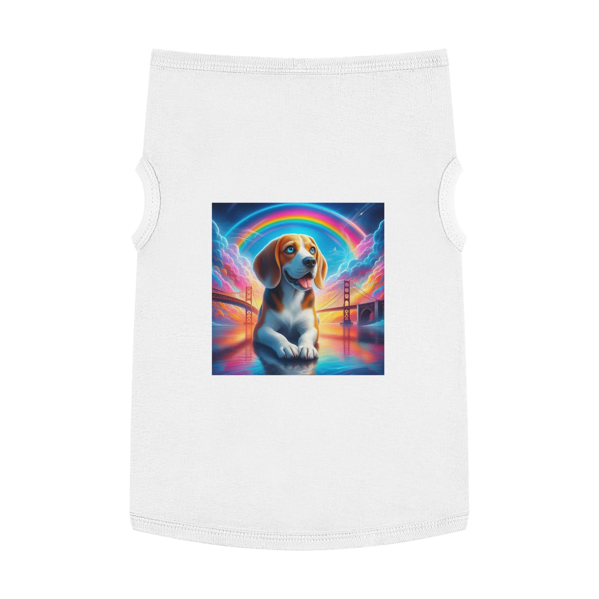 Pet Tank Top Beagle Angel Rainbow Bridge Pets Printify   