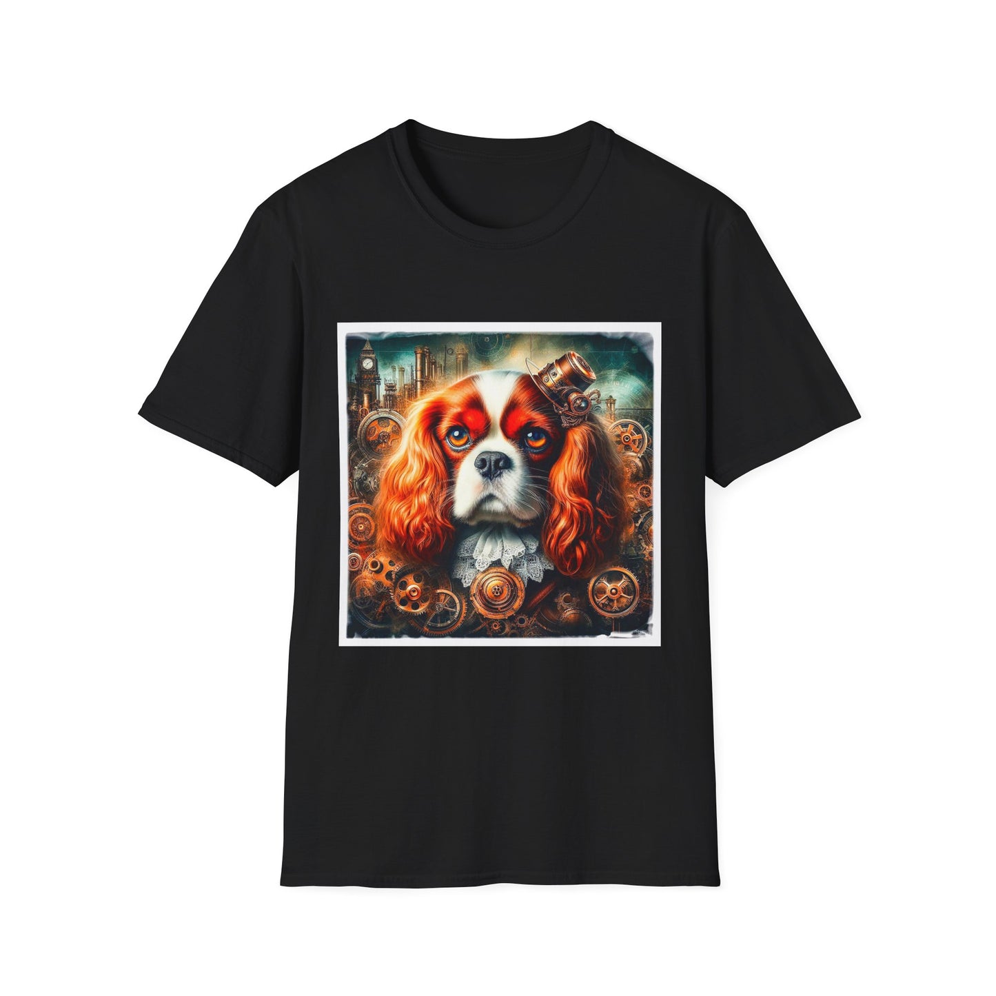 Cavalier King Charles Spaniel Steampunk Dog T-Shirt T-Shirt Printify XS Black