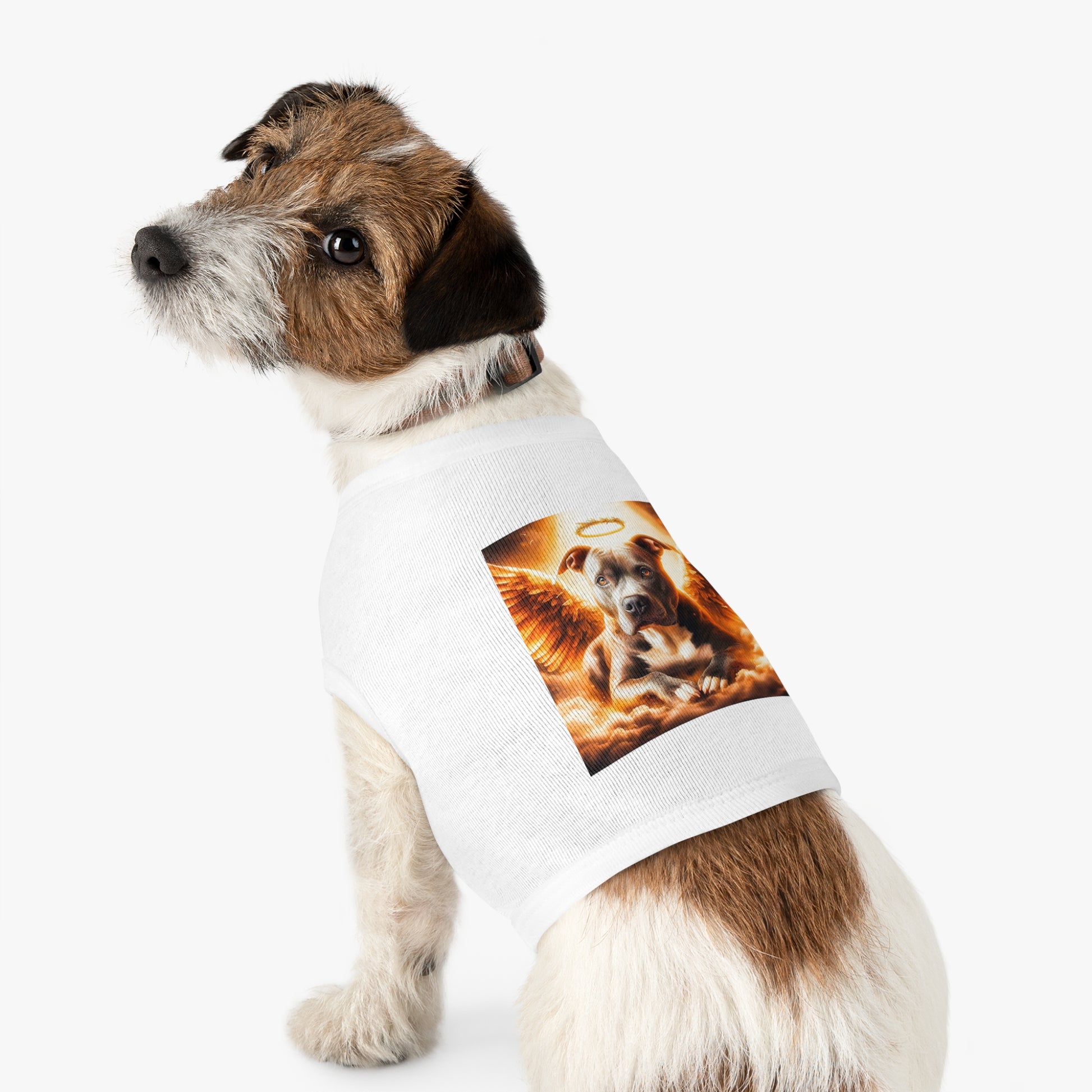 Pet Tank Top Pit Bull glowing Angel Pets Printify