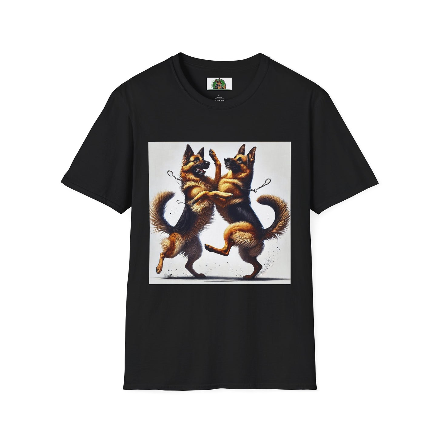 Dancing German Shepherd Unisex T-Shirt T-Shirt Printify XS Black