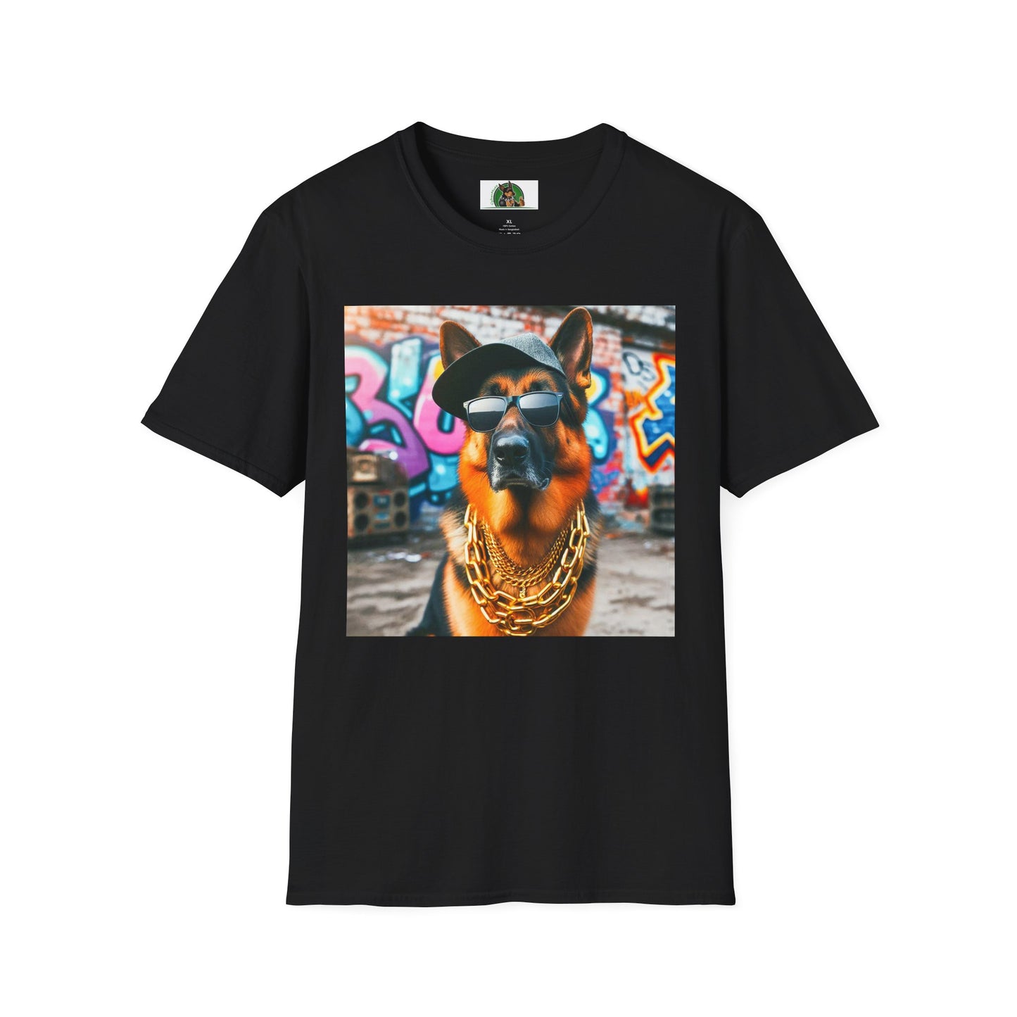 German Shepherd gangster shirt T-Shirt Printify Black S