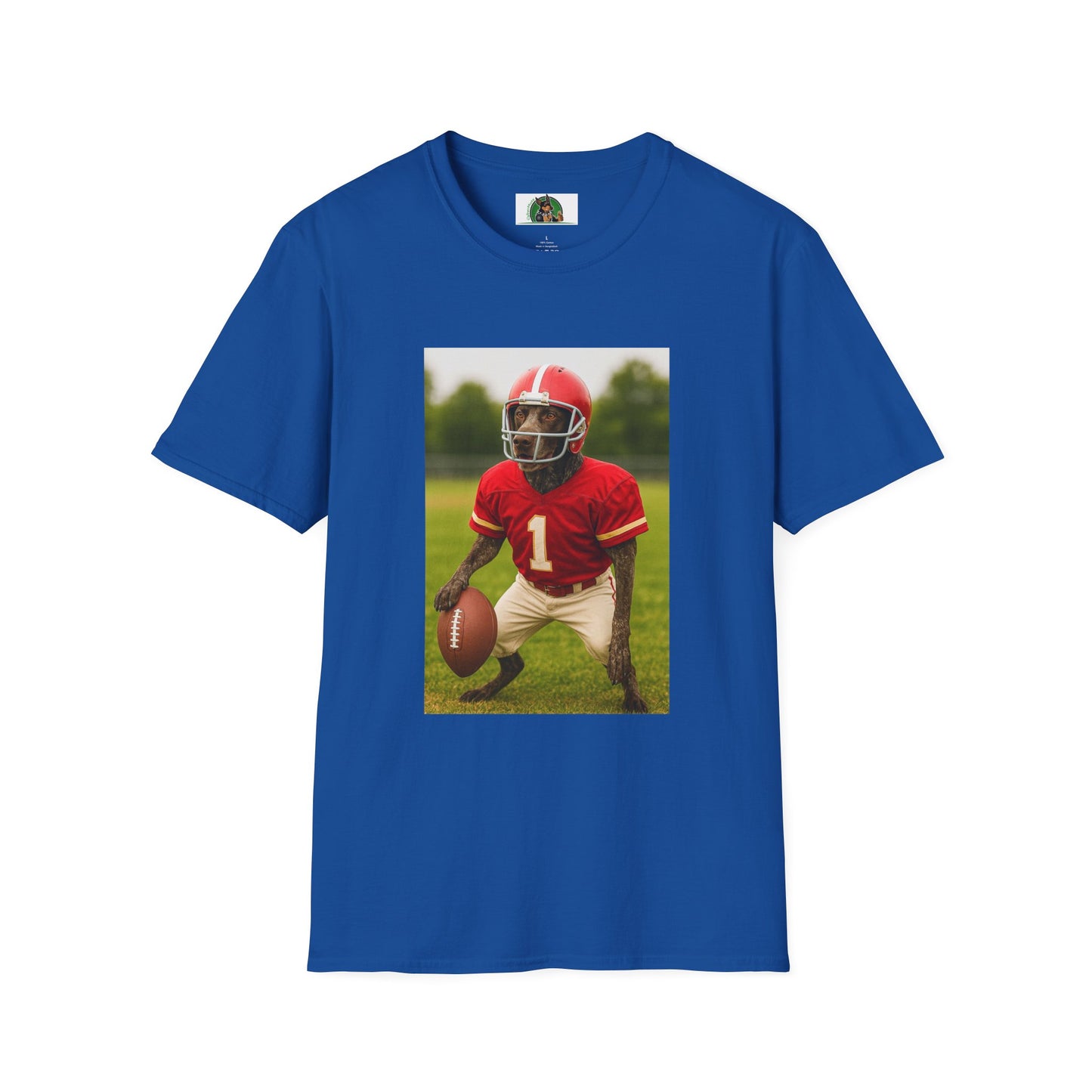 German Shorthaired Pointer Football T-Shirt — GSP Sports Tee T-Shirt Printify Royal XS