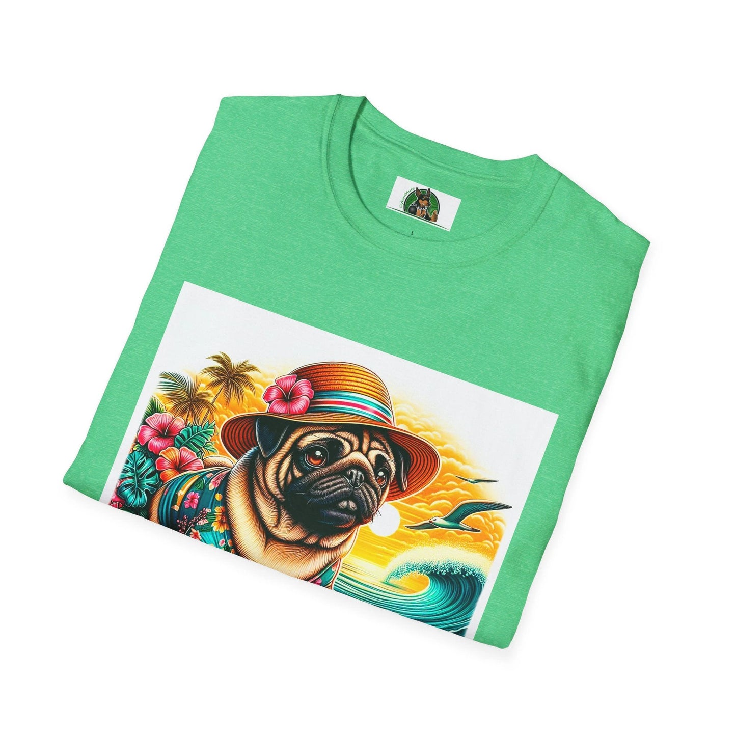 Surfer Pug T-Shirt by Printify