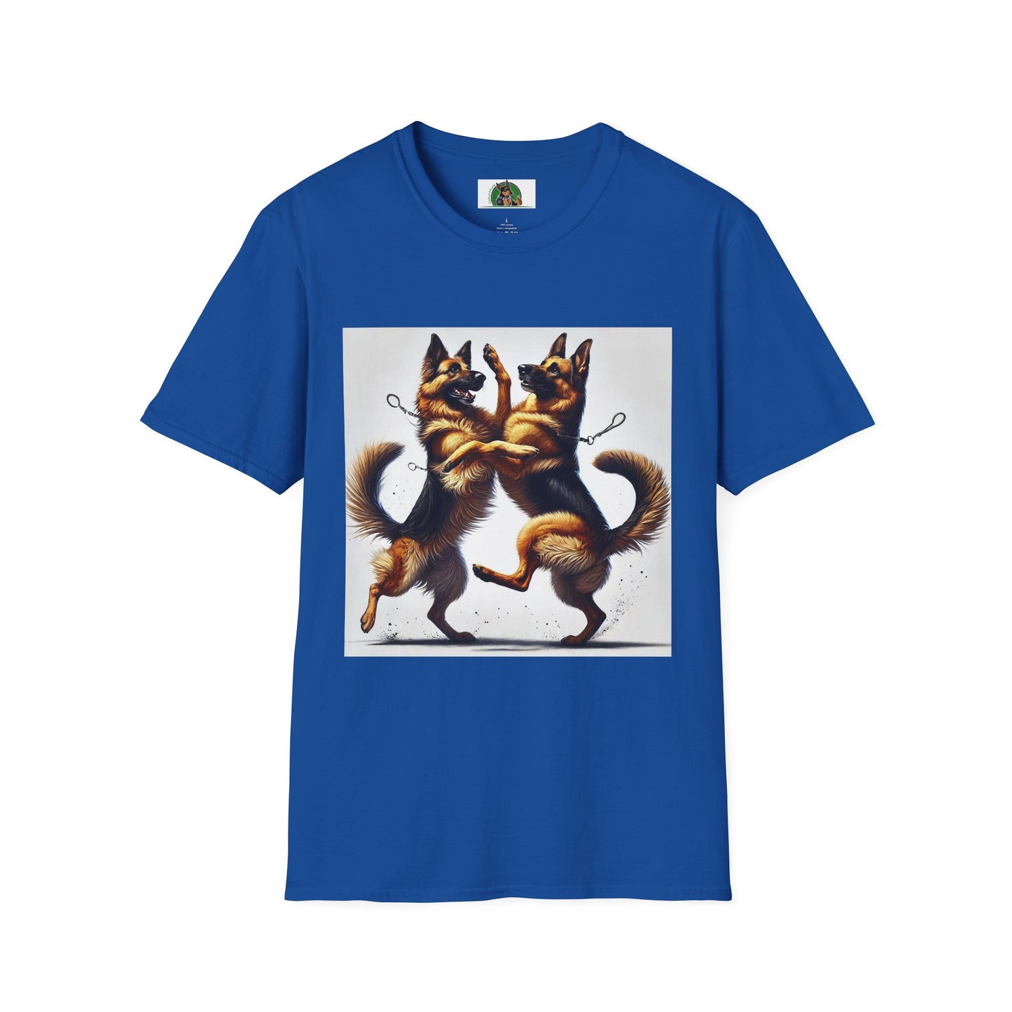 Dancing German Shepherd Unisex T-Shirt T-Shirt Printify XS Royal