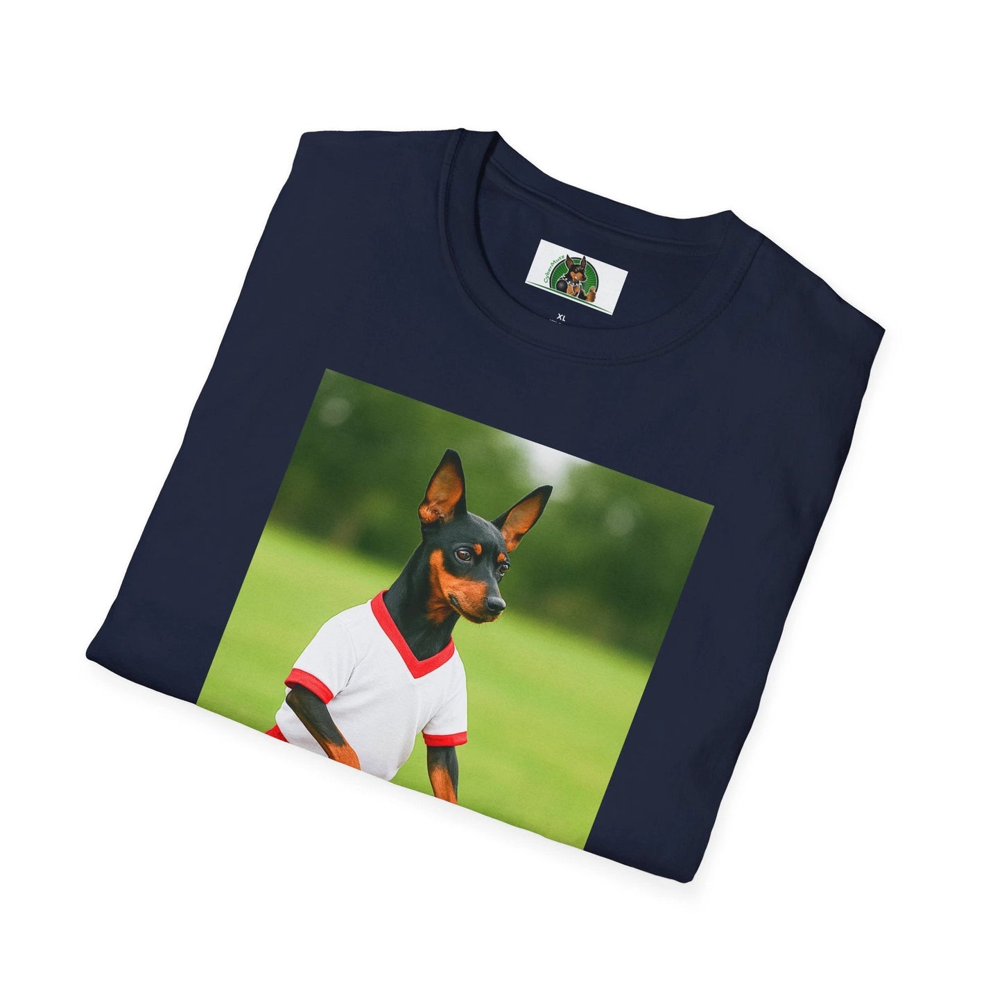 Miniature Pinscher 'Min Pin Golf Tee' T-Shirt — Sports Dog Lover Golf Shirt T-Shirt Printify