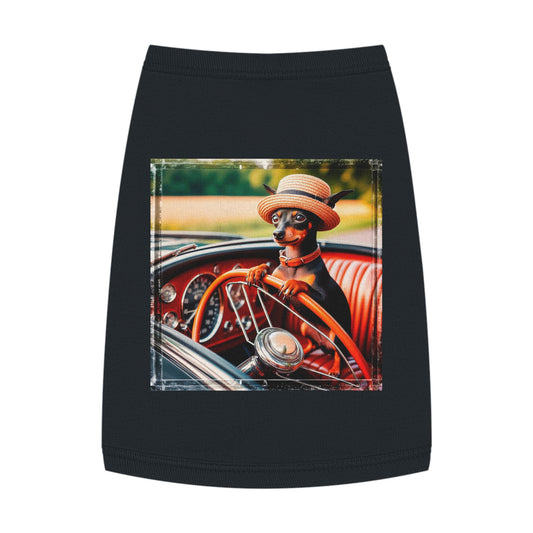 Min Pin Tank Tops tiny driver Pets Printify M Black