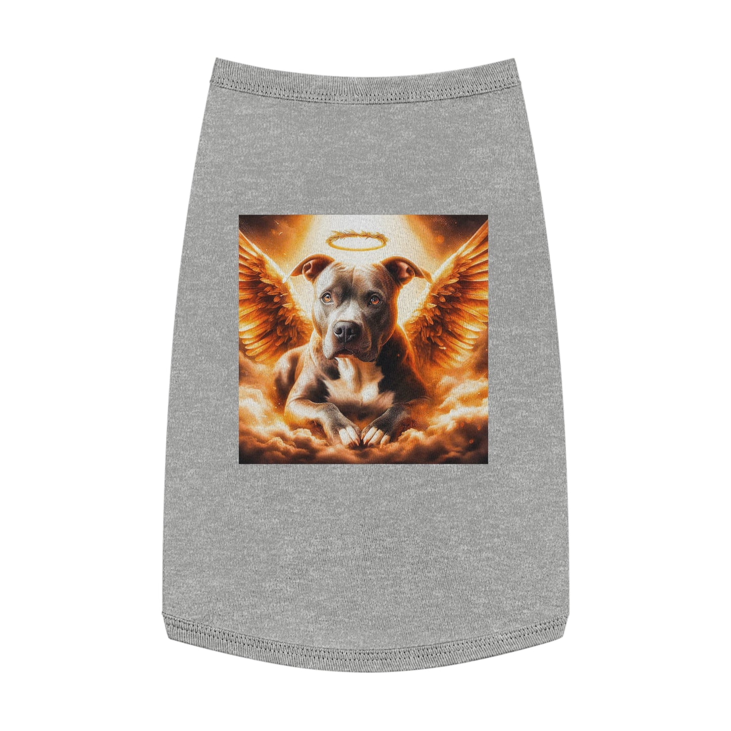 Pet Tank Top Pit Bull glowing Angel Pets Printify L Heather