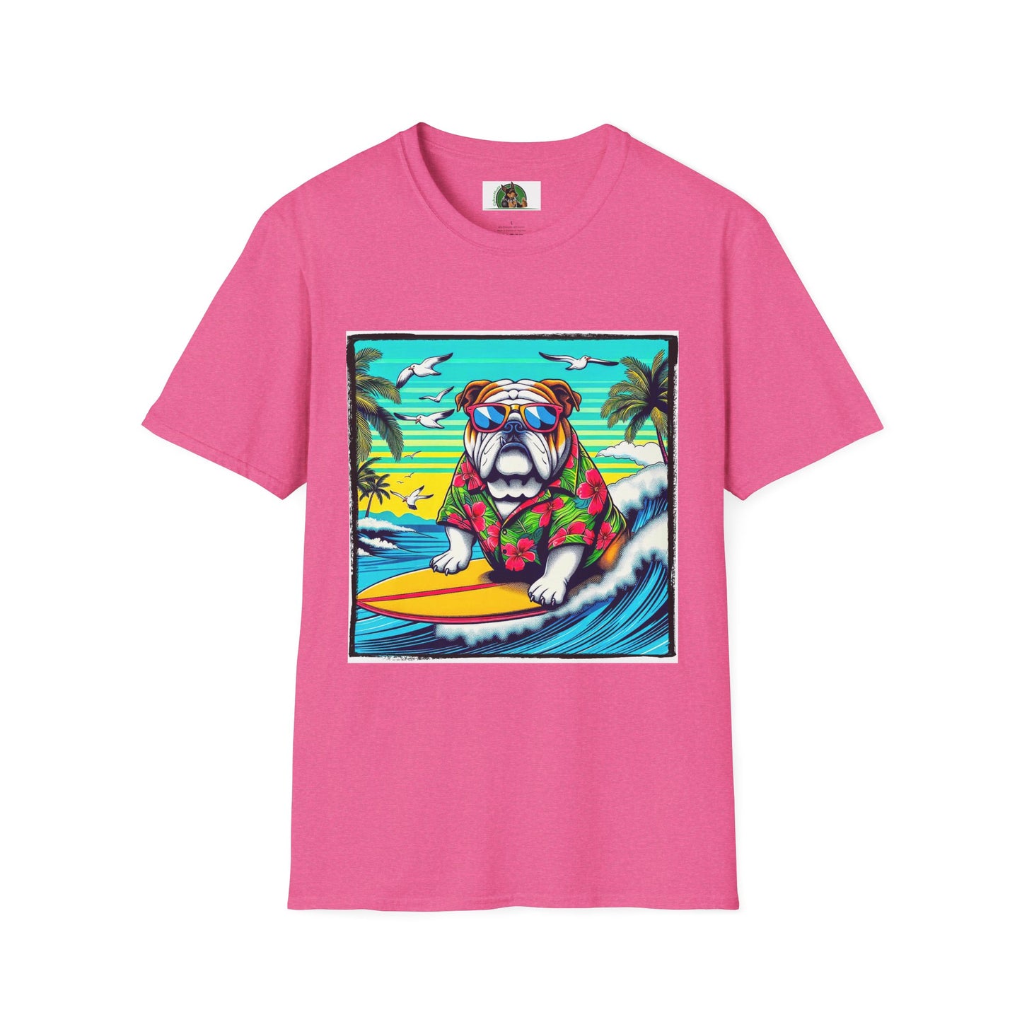 Bulldog T-Shirt Printify S Heather Heliconia