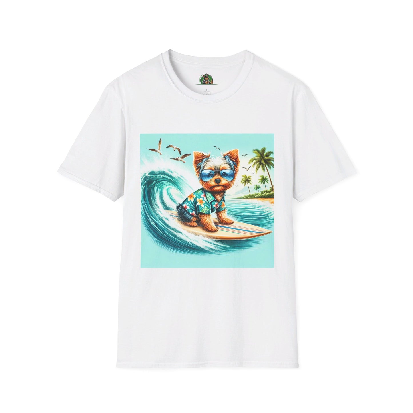 Yorkie T-Shirt Printify S White 