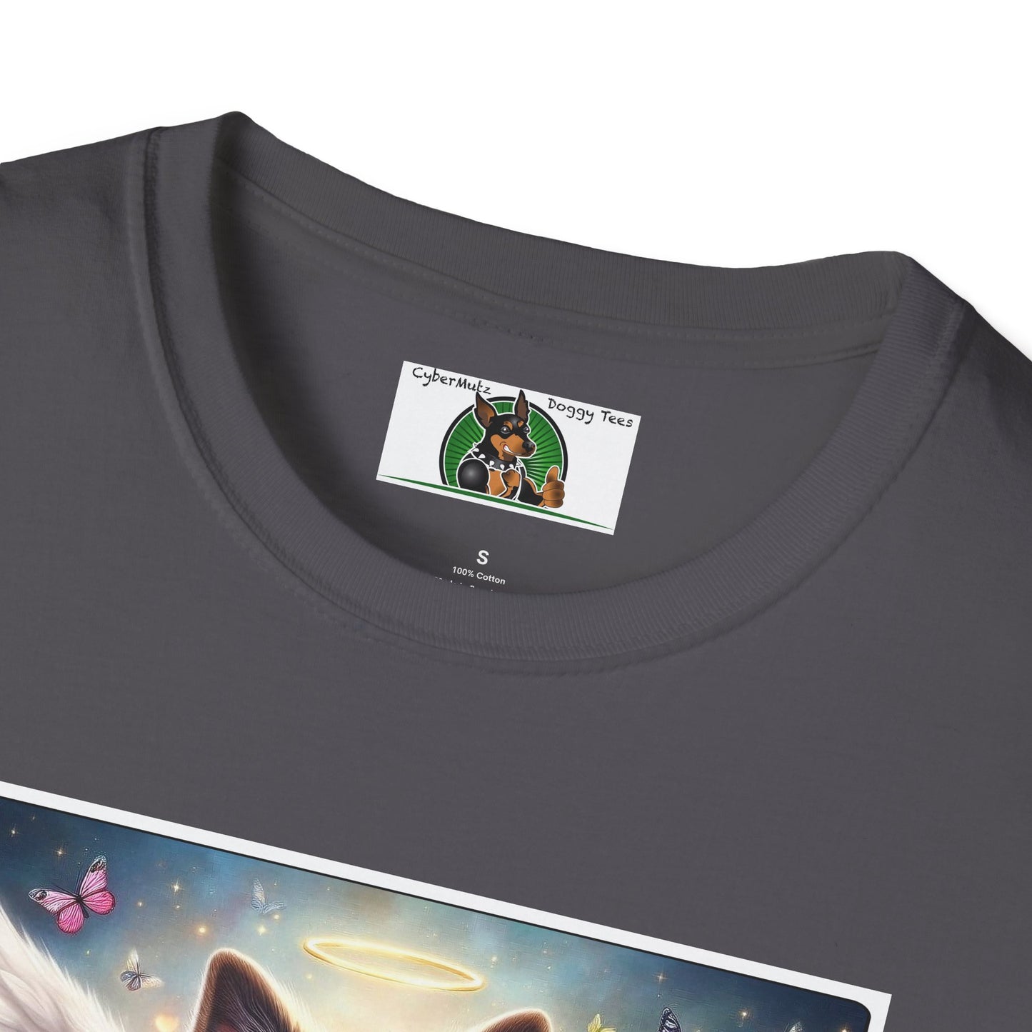 German Shepherd Dog "Rainbow Bridge" Unisex Softstyle T-Shirt T-Shirt Printify