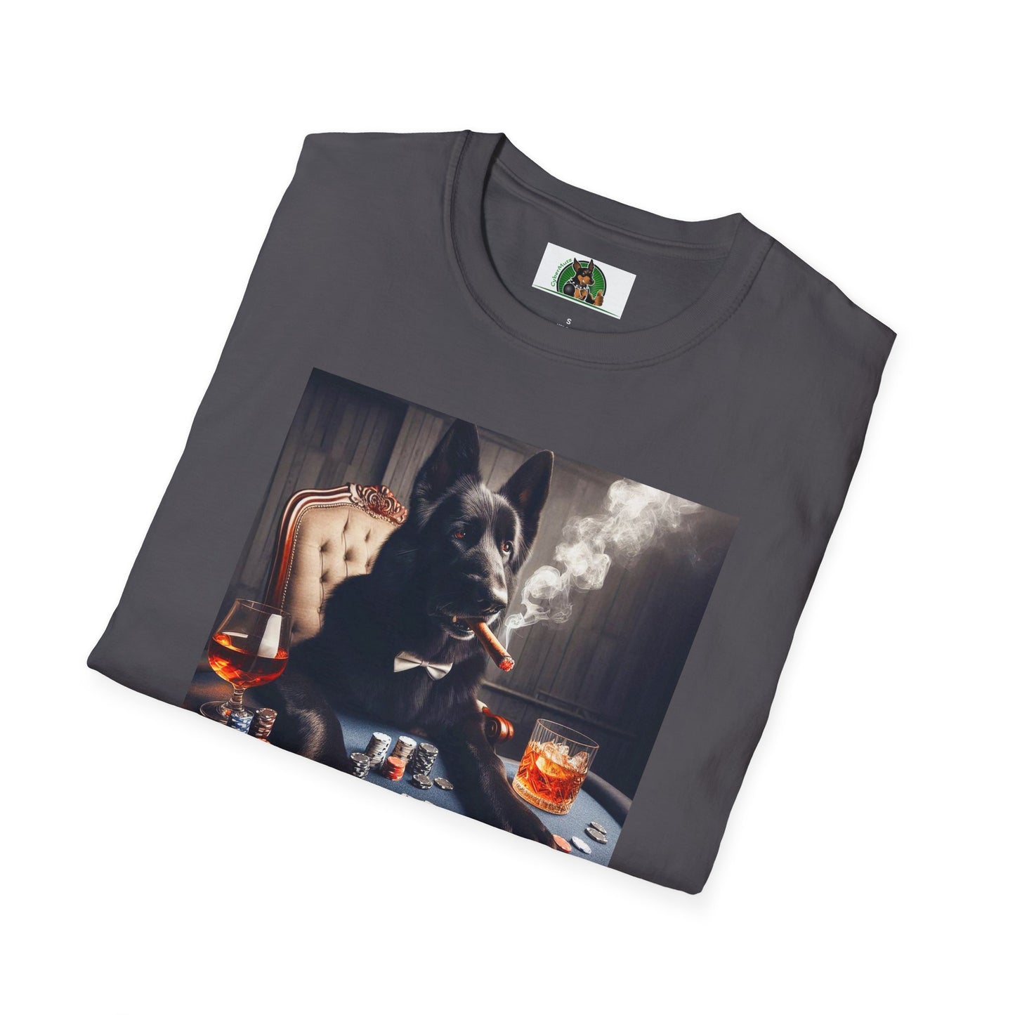 German Shepherd playing poker shirt T-Shirt Printify