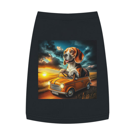 Pet Tank Top Wacky Beagle In Tiny Car Pets Printify   