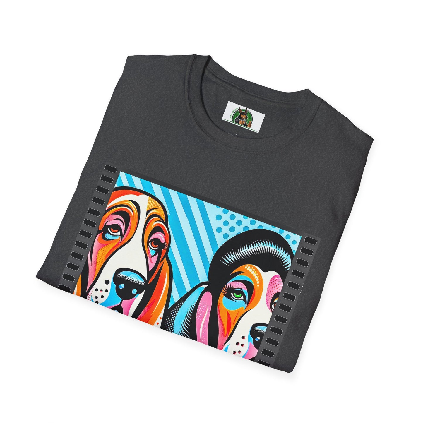 Basset Hound Colorful Couple Pop Art Pic T-Shirt Printify