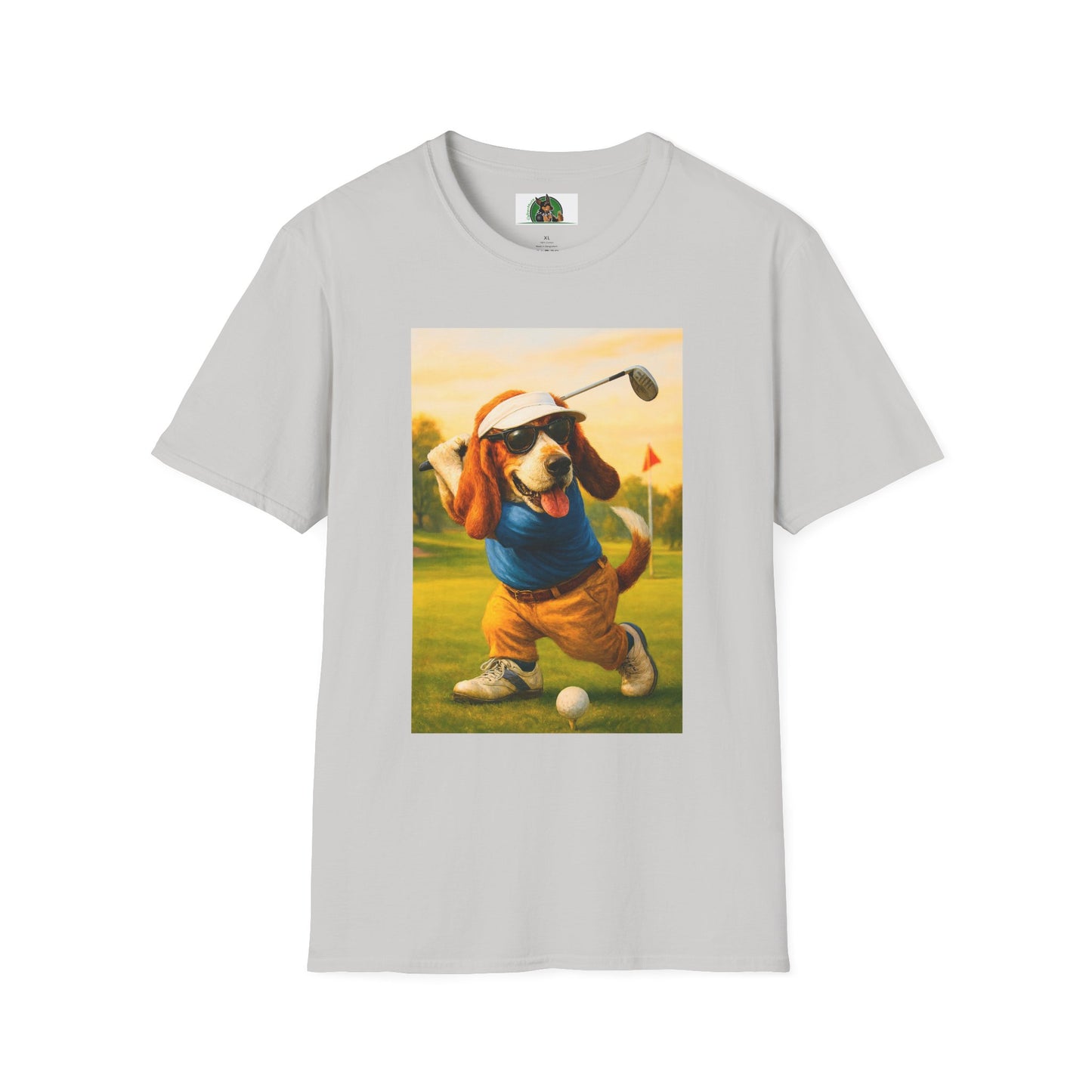 Sports Bassett Hound Dog Golf Unisex T-Shirt T-Shirt Printify Ice Grey S