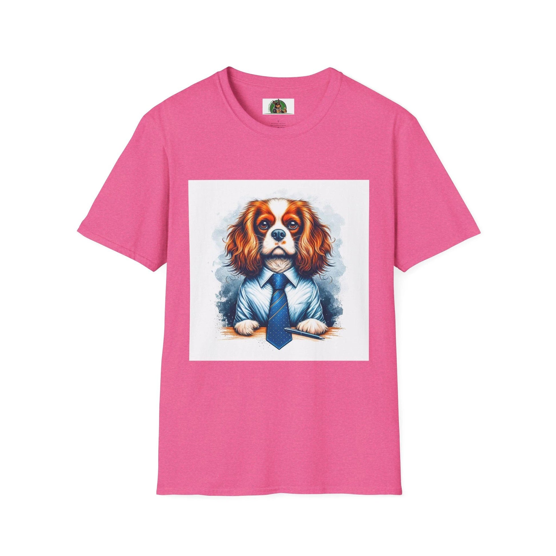 Cavalier King Charles Spaniel Dog Lover T Shirt For Business Professionals And Pet Enthusiasts T-Shirt Printify S Heather Heliconia