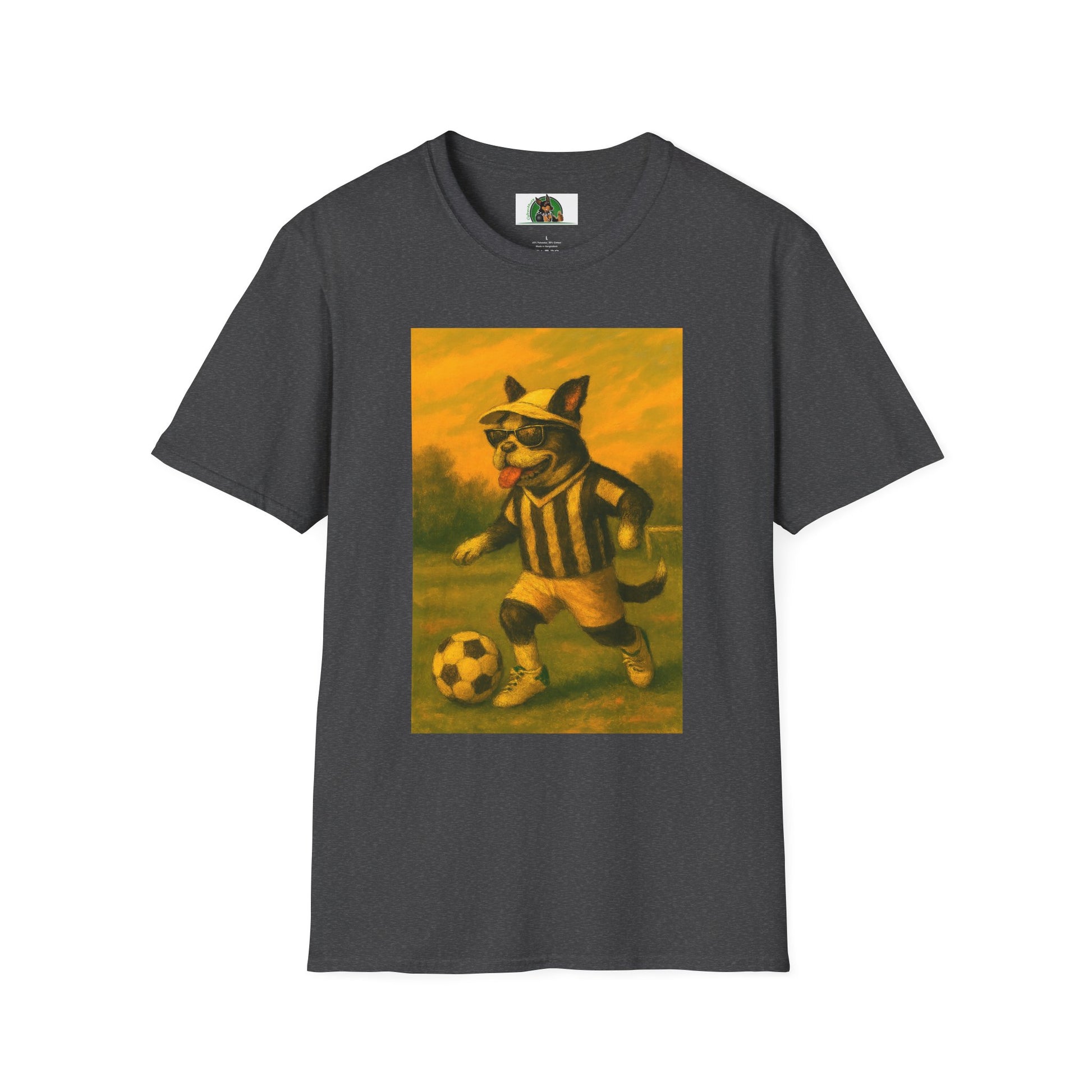 Sports Soccer Boston Terrier T-Shirt T-Shirt Printify Dark Heather XS