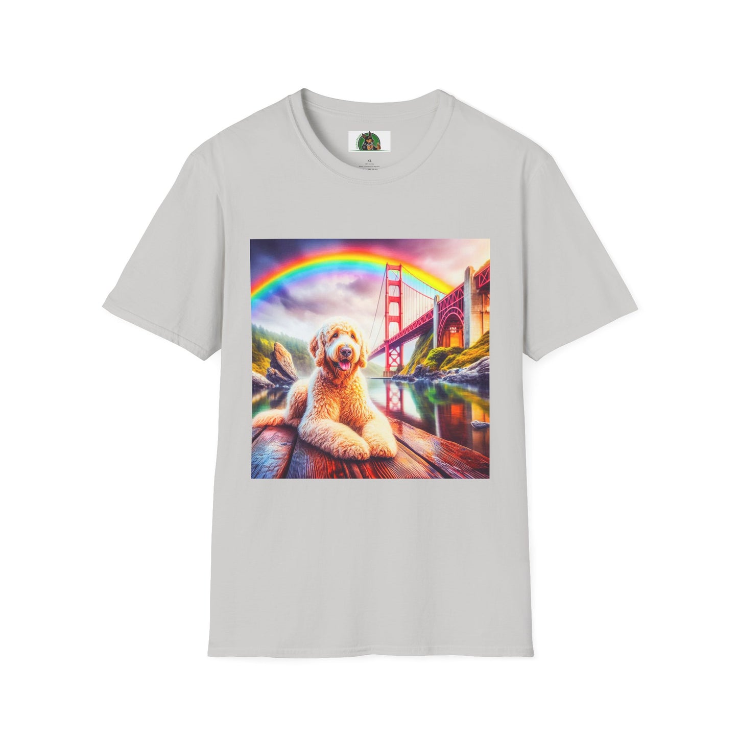 Golden Doodle pretty lake t shirt T-Shirt Printify S Ice Grey