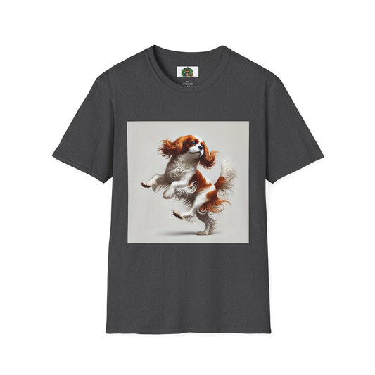 Dog Dancing Unisex T-Shirt - Cavalier King Charles Spaniel T-Shirt Printify XS Dark Heather