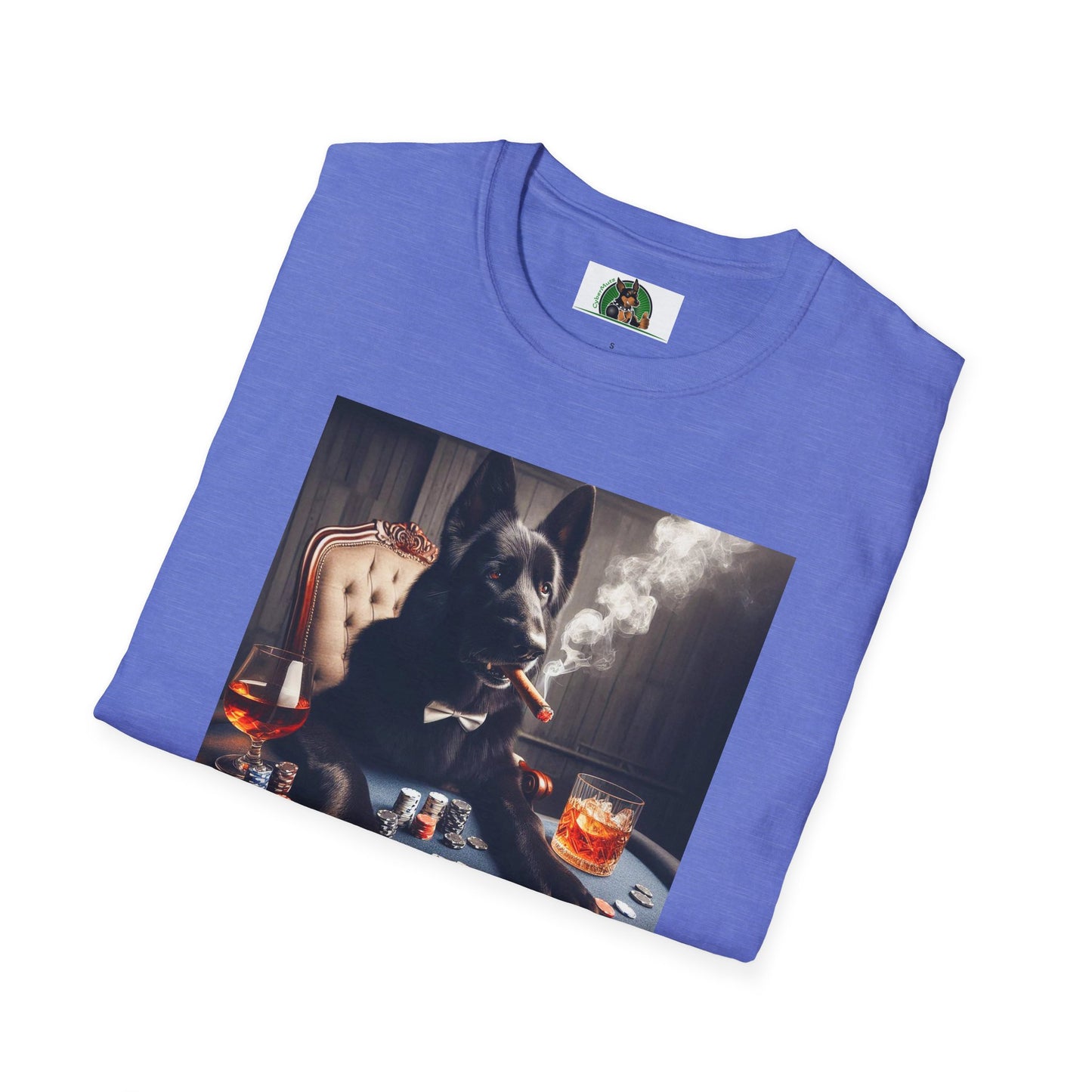 German Shepherd playing poker shirt