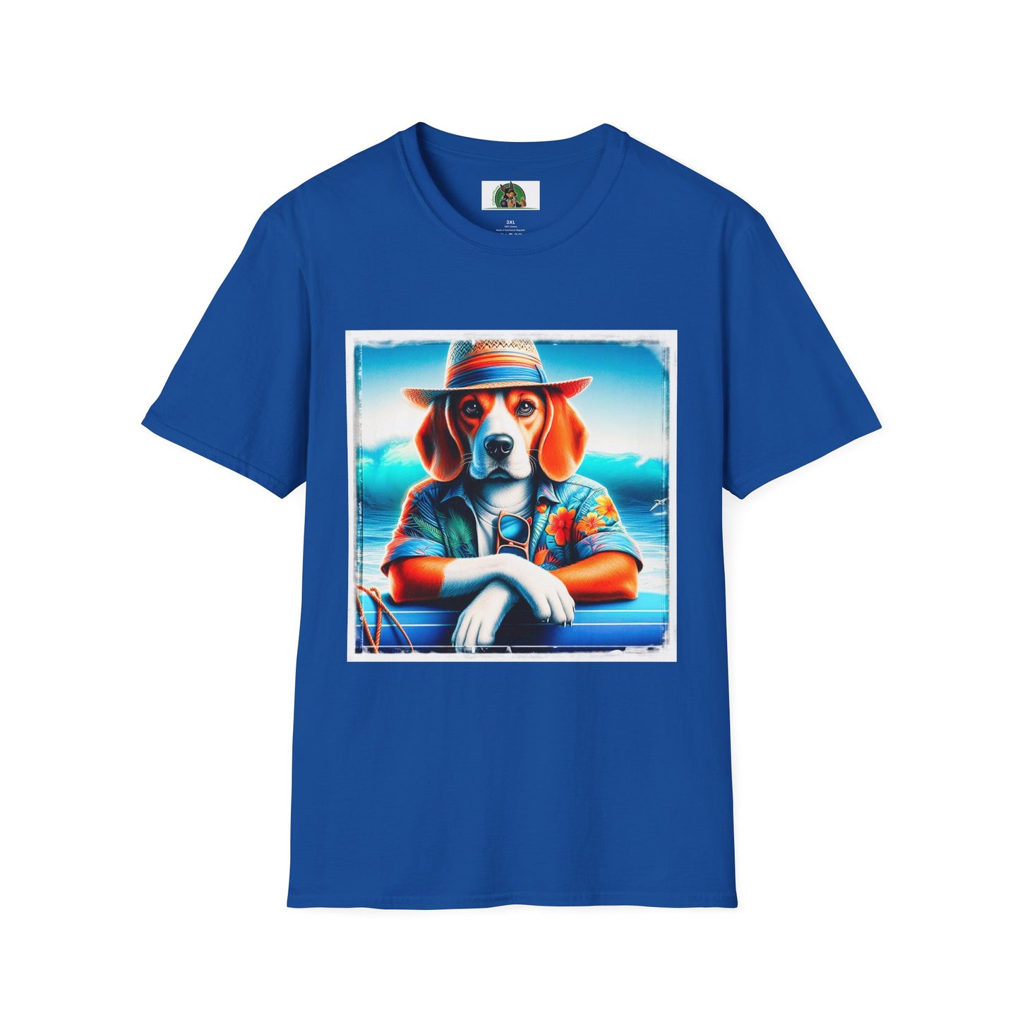 Beagle Wearing Summer Shirt And Hat T-Shirt Printify XS Royal 