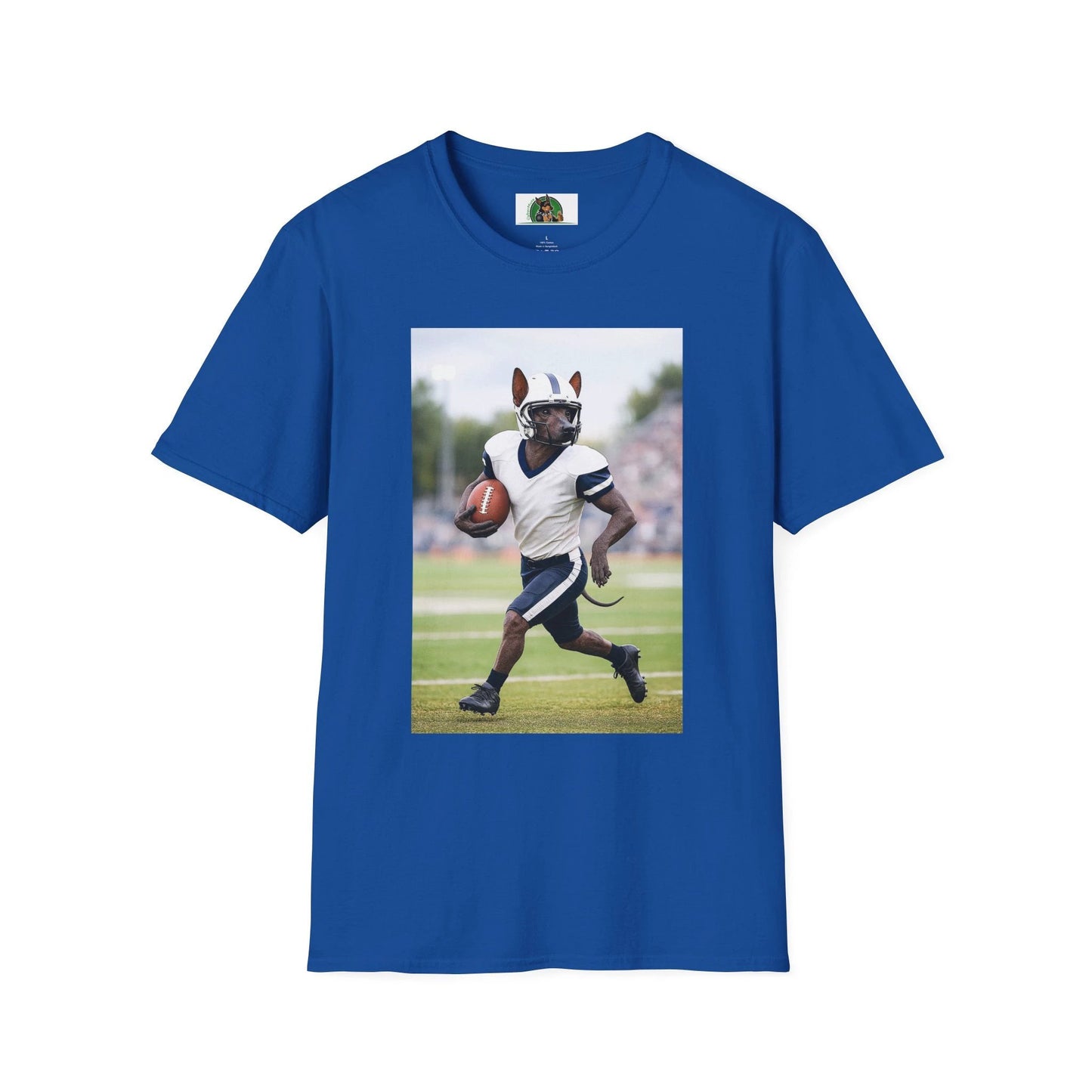 Mexican Hairless Dog Football T-Shirt — Dog Lover Sports Tee T-Shirt Printify Royal S