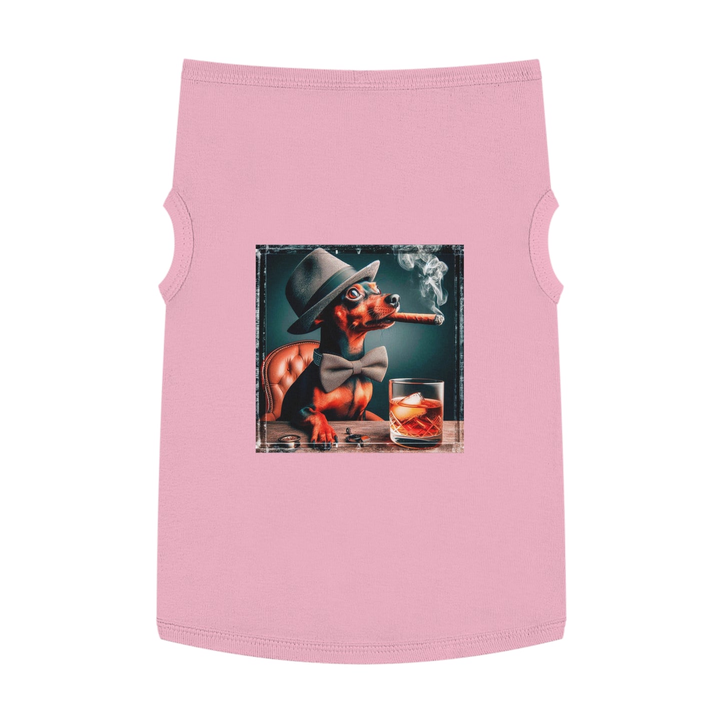 Min Pin Tank Tops cigar and drink Pets Printify XL Pink
