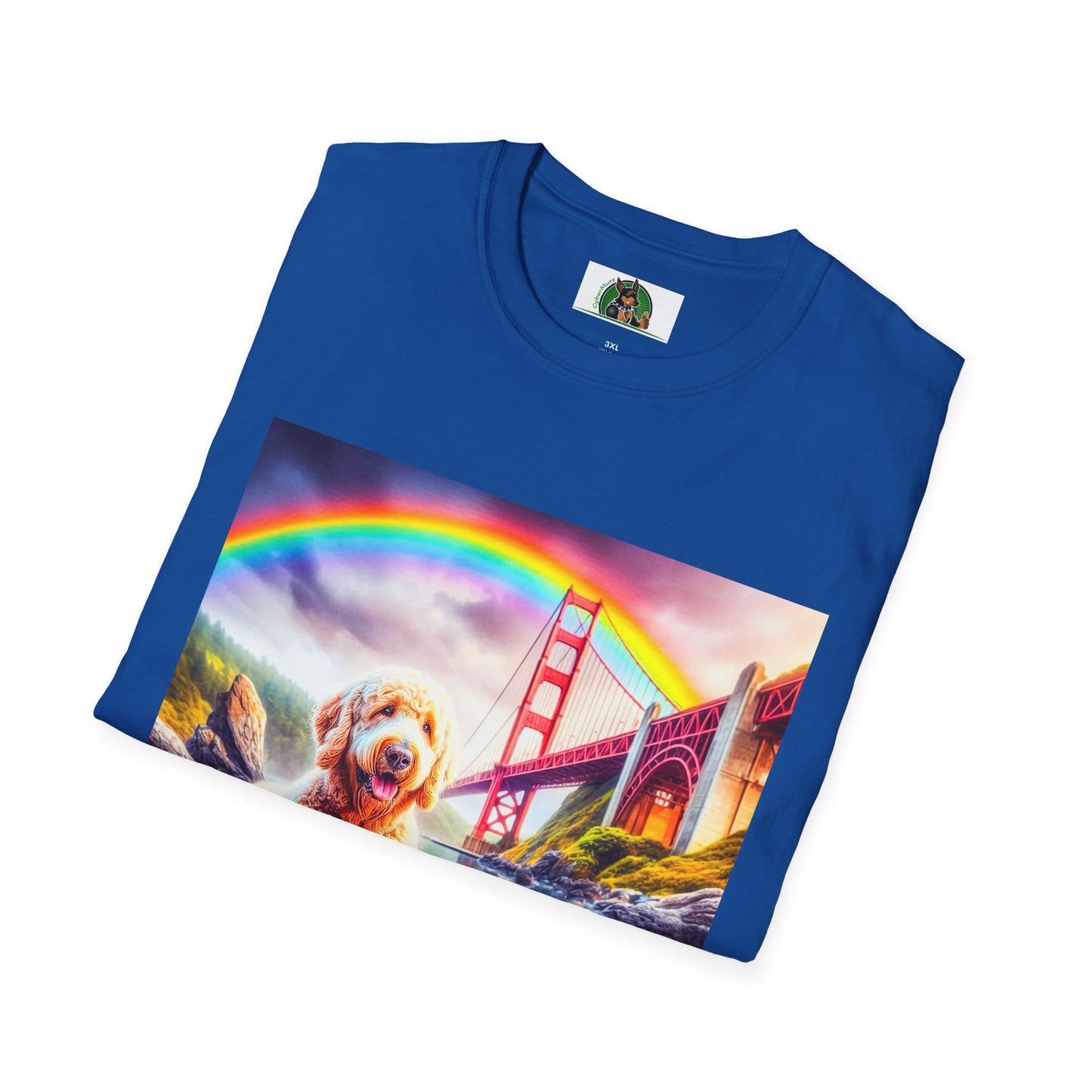 Golden Doodle pretty lake t shirt T-Shirt Printify