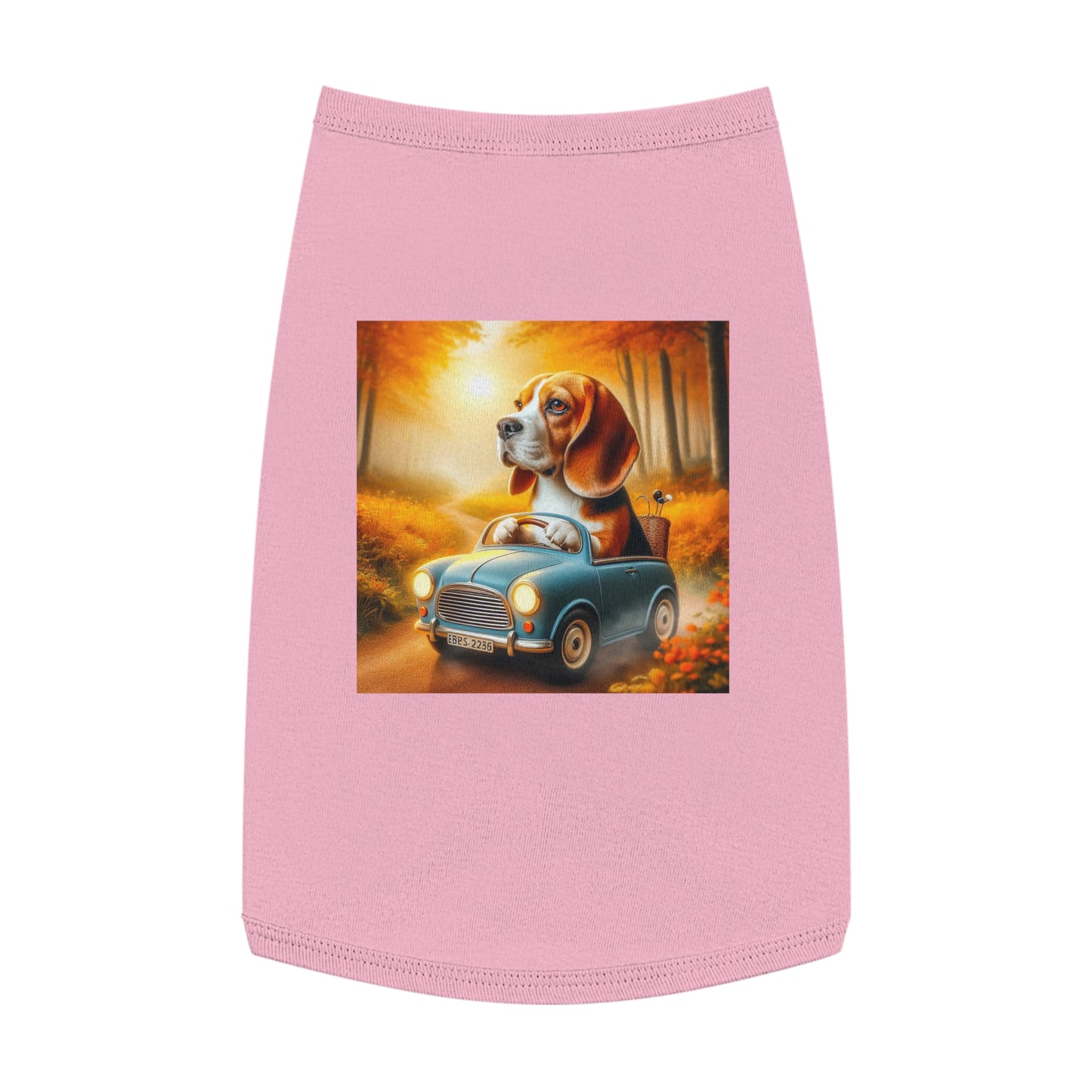 Pet Tank Top Wacky Beagle Dog In Tiny Car Pets Printify L Pink 