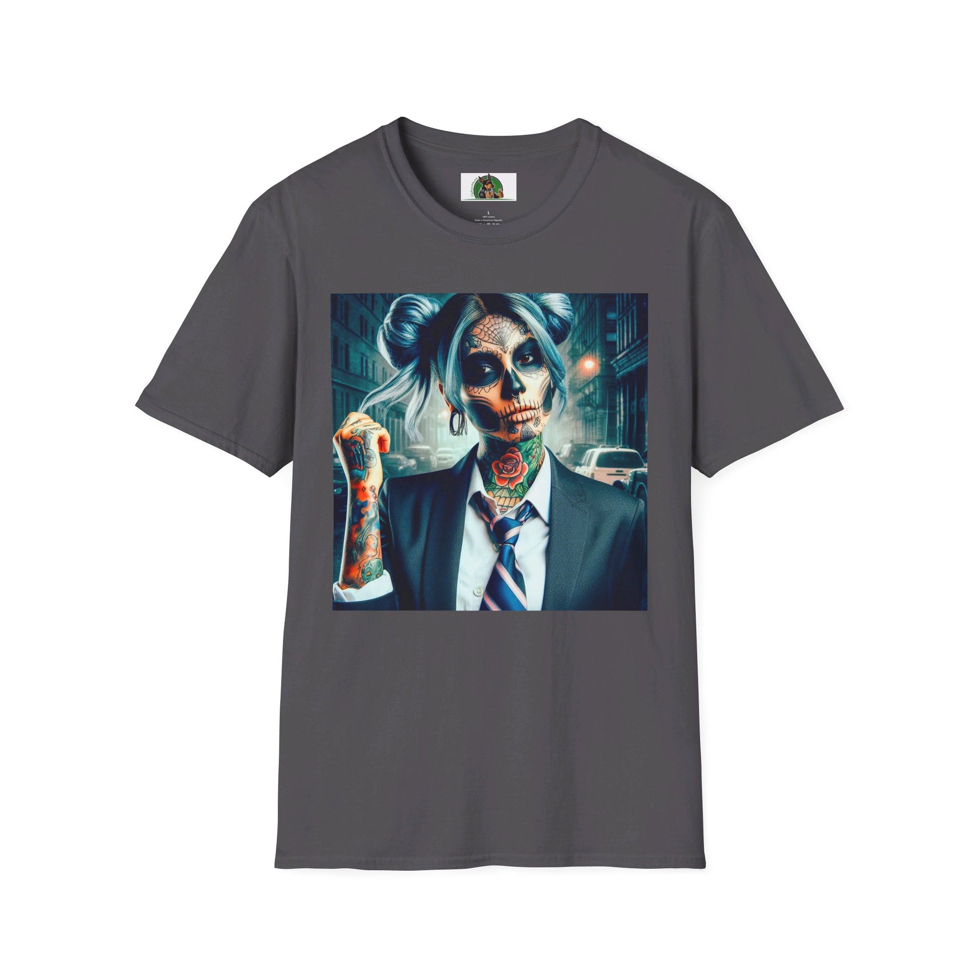 Zombie Girl T-Shirt Printify S Charcoal 