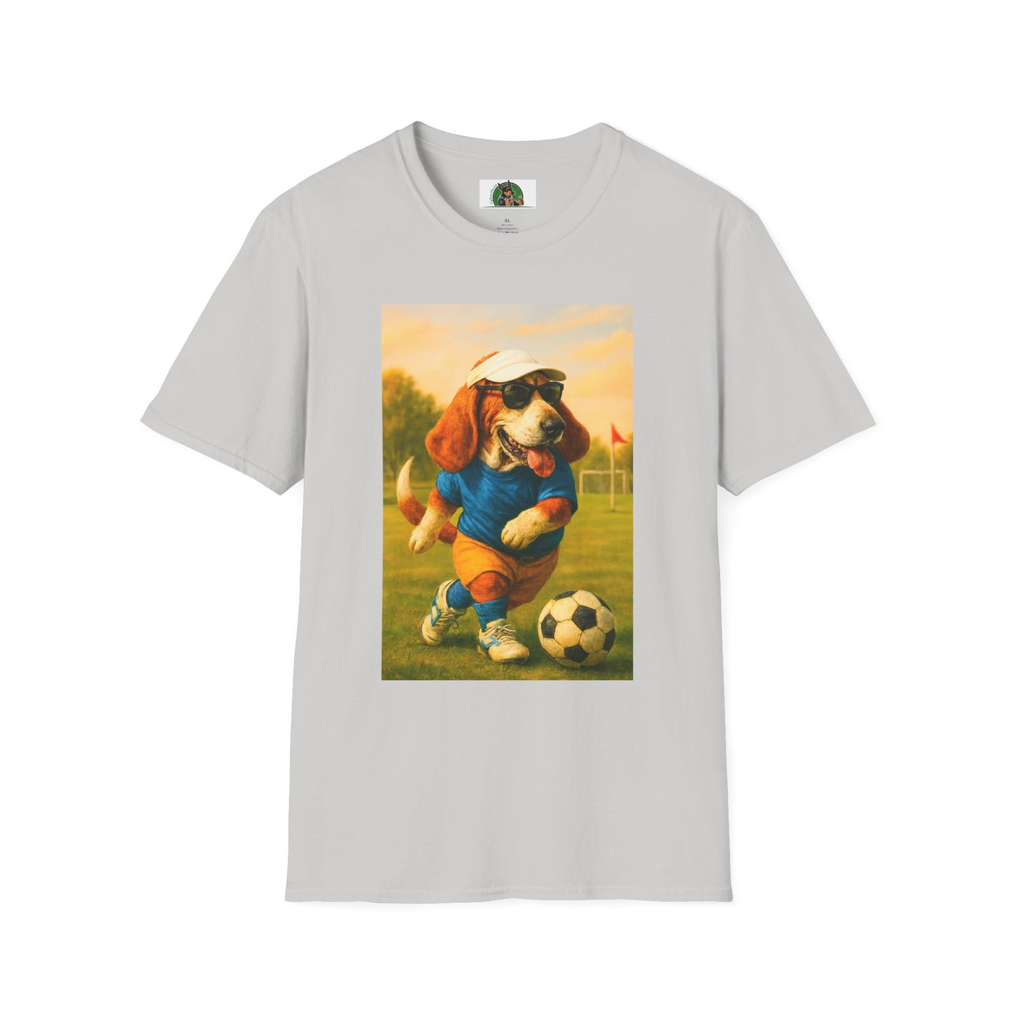 Sports Soccer Bassett Hound T-Shirt T-Shirt Printify Ice Grey S