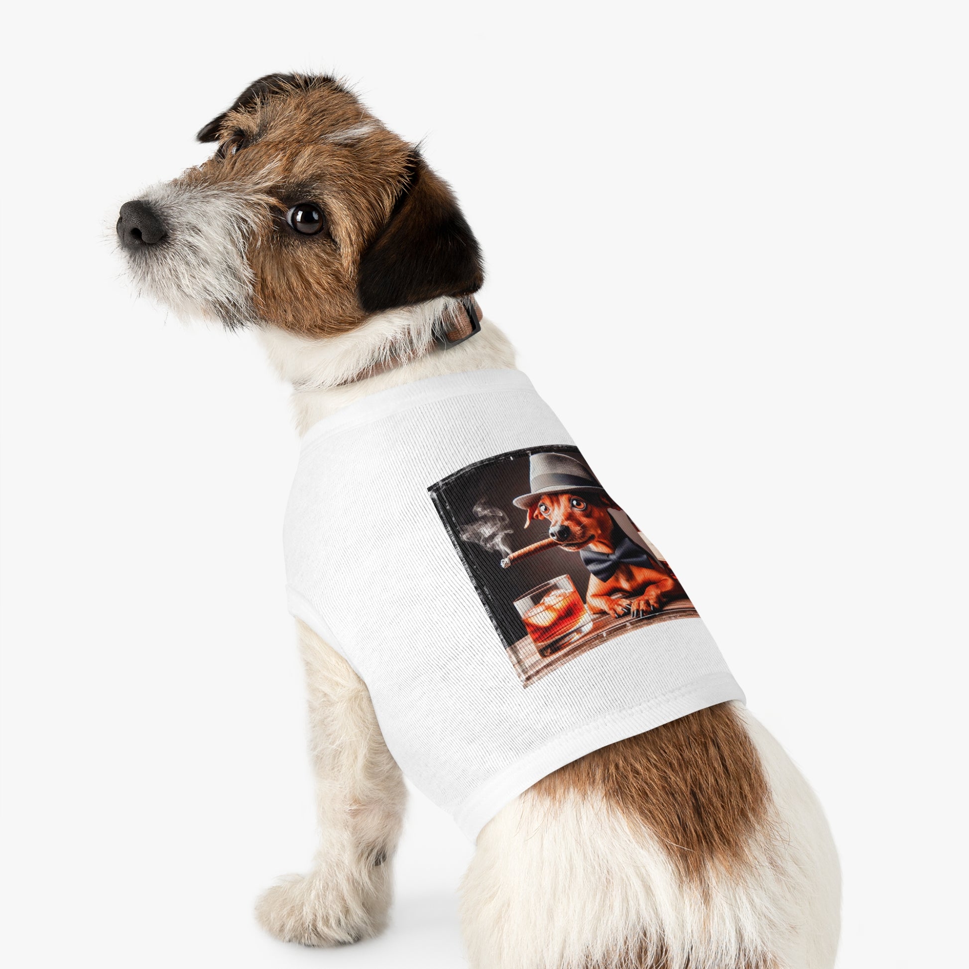 Min Pin Tank Tops puppy smoking Pets Printify