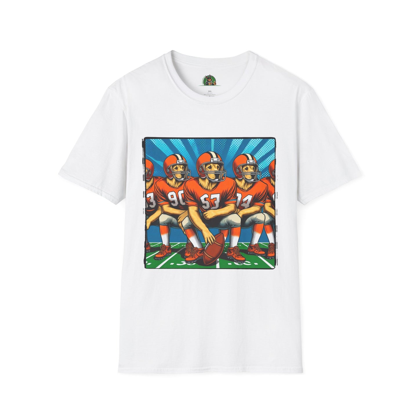 Golden Retriever football sports team shirt T-Shirt Printify XS White