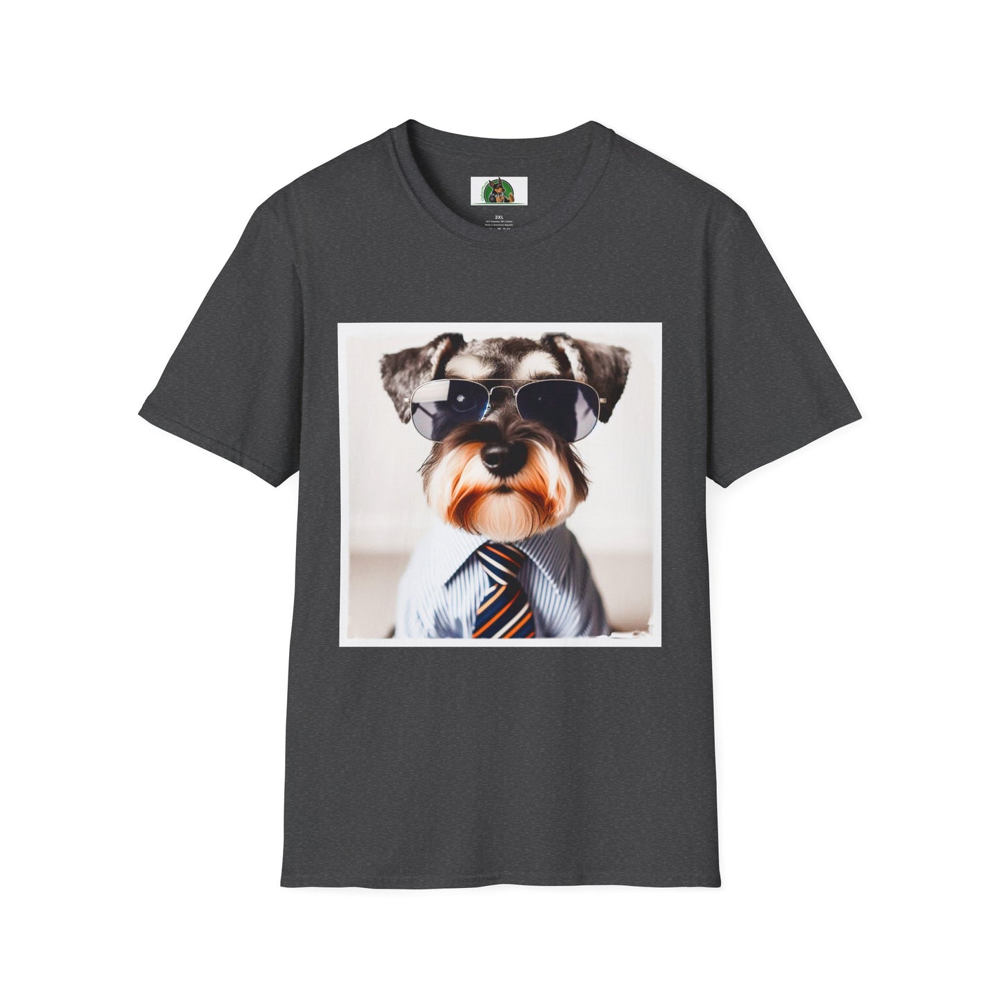 Schnauzer T-Shirt with Miniature Schnauzer Design T-Shirt Printify XS Dark Heather 