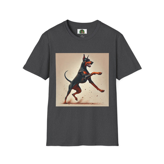 Dancing Doberman Unisex T-Shirt T-Shirt Printify XS Dark Heather