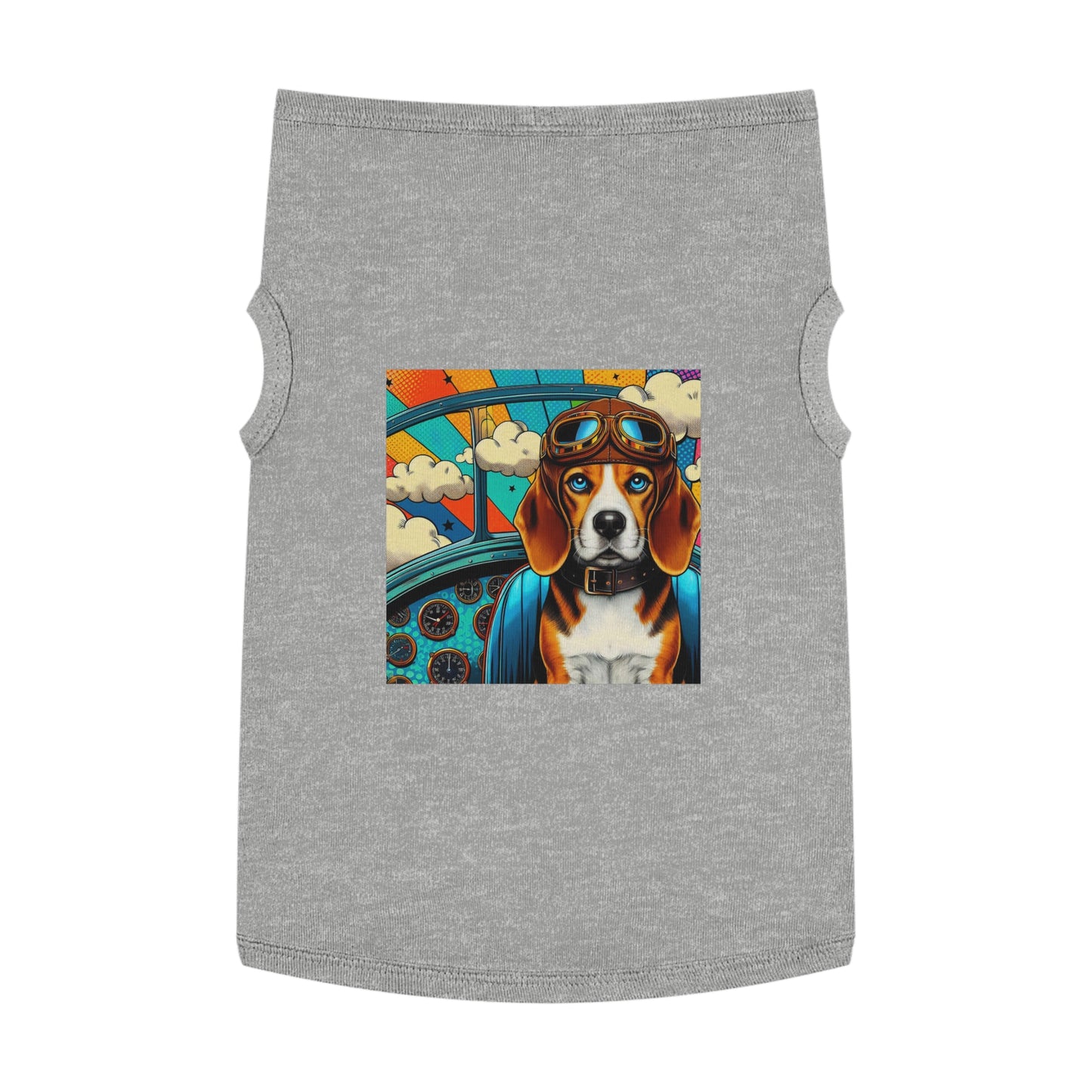 Pet Tank Top Beagle Pilot Dog Pets Printify XL Heather 